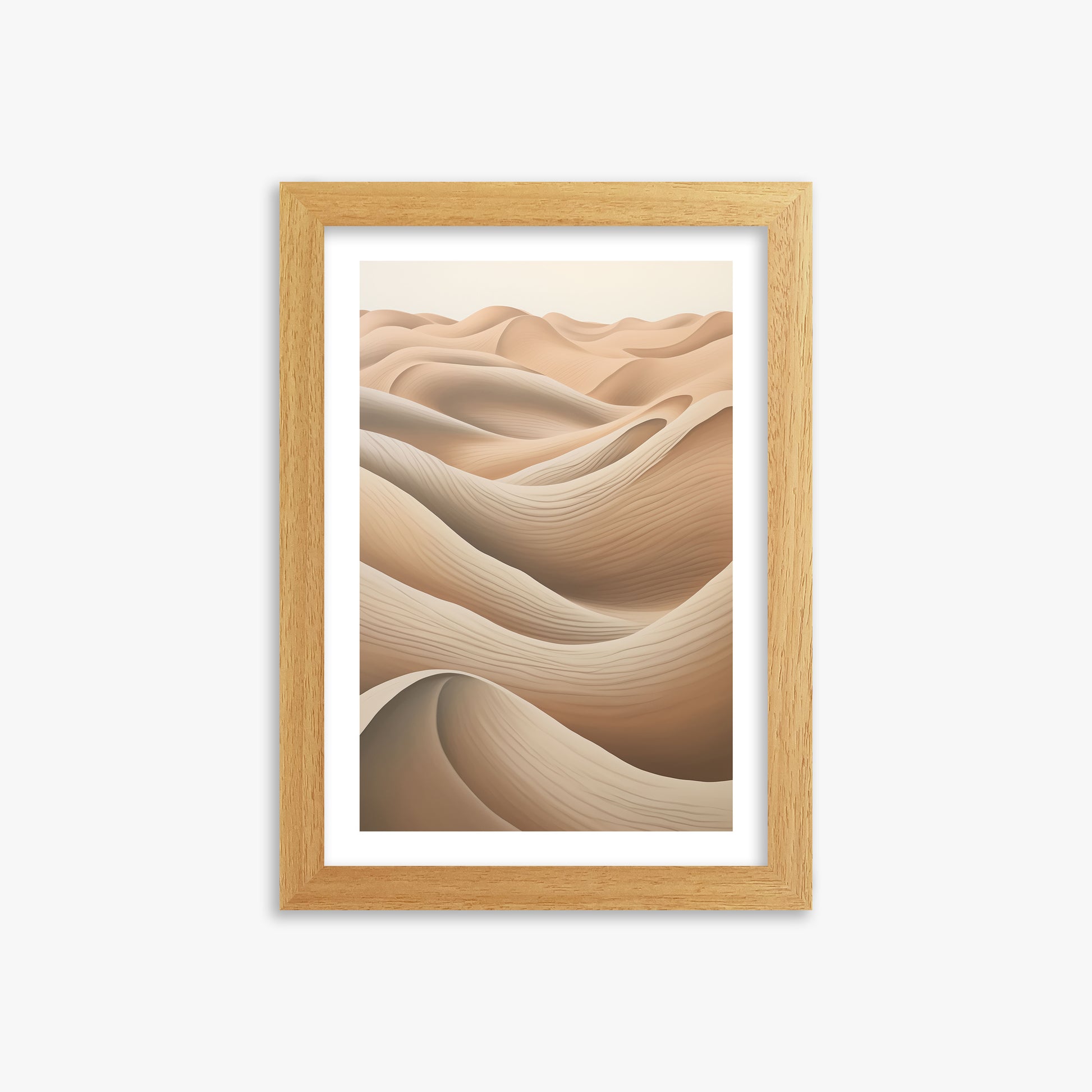 Sahara Waves, 21x30cm Framed Poster With Oak Frame