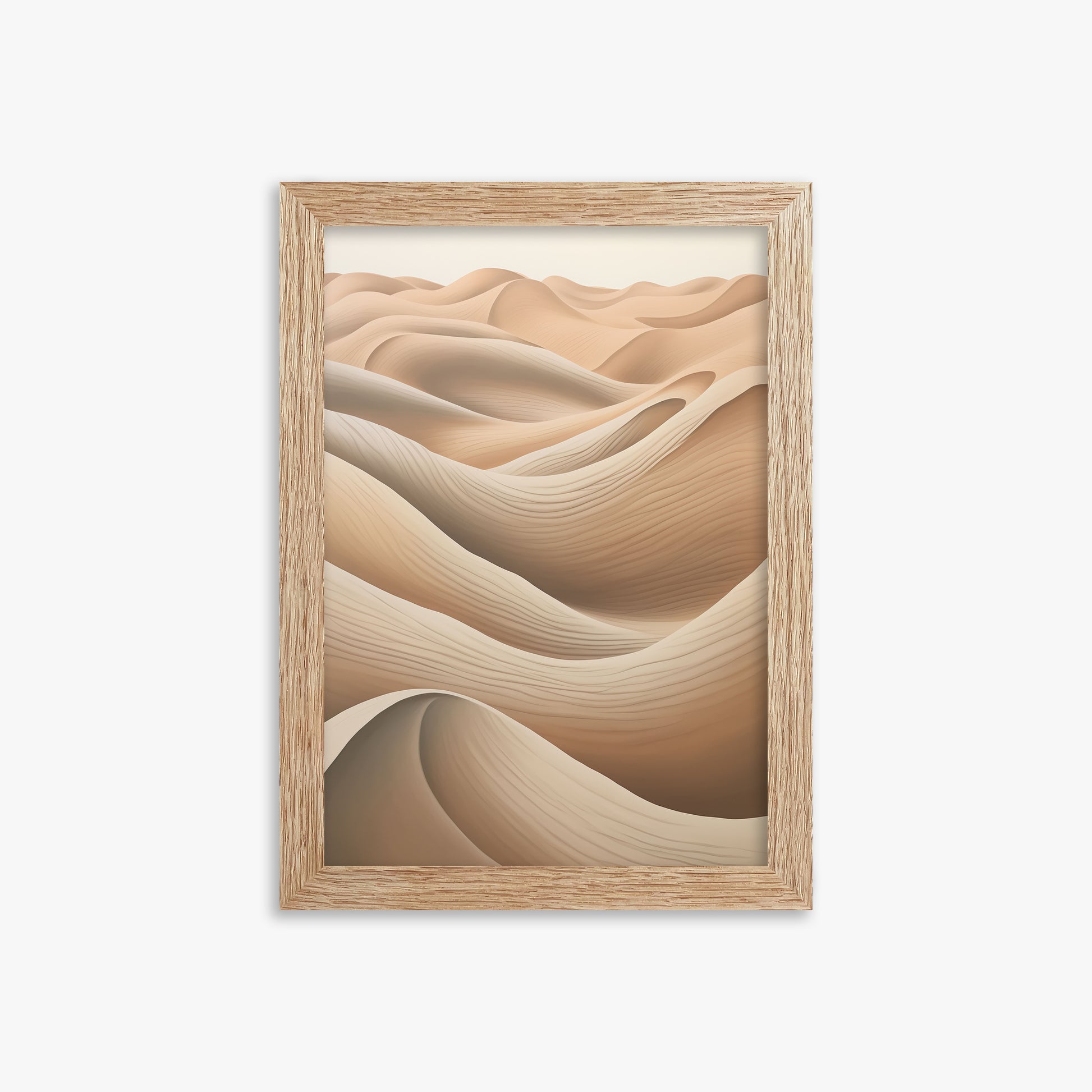 Sahara Waves, 21x30cm Framed Poster With Raw Oak Frame