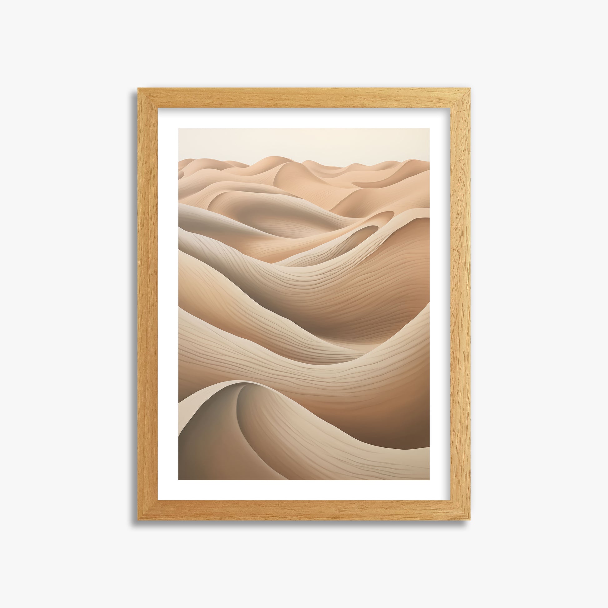 Sahara Waves, 30x40cm Framed Poster With Oak Frame