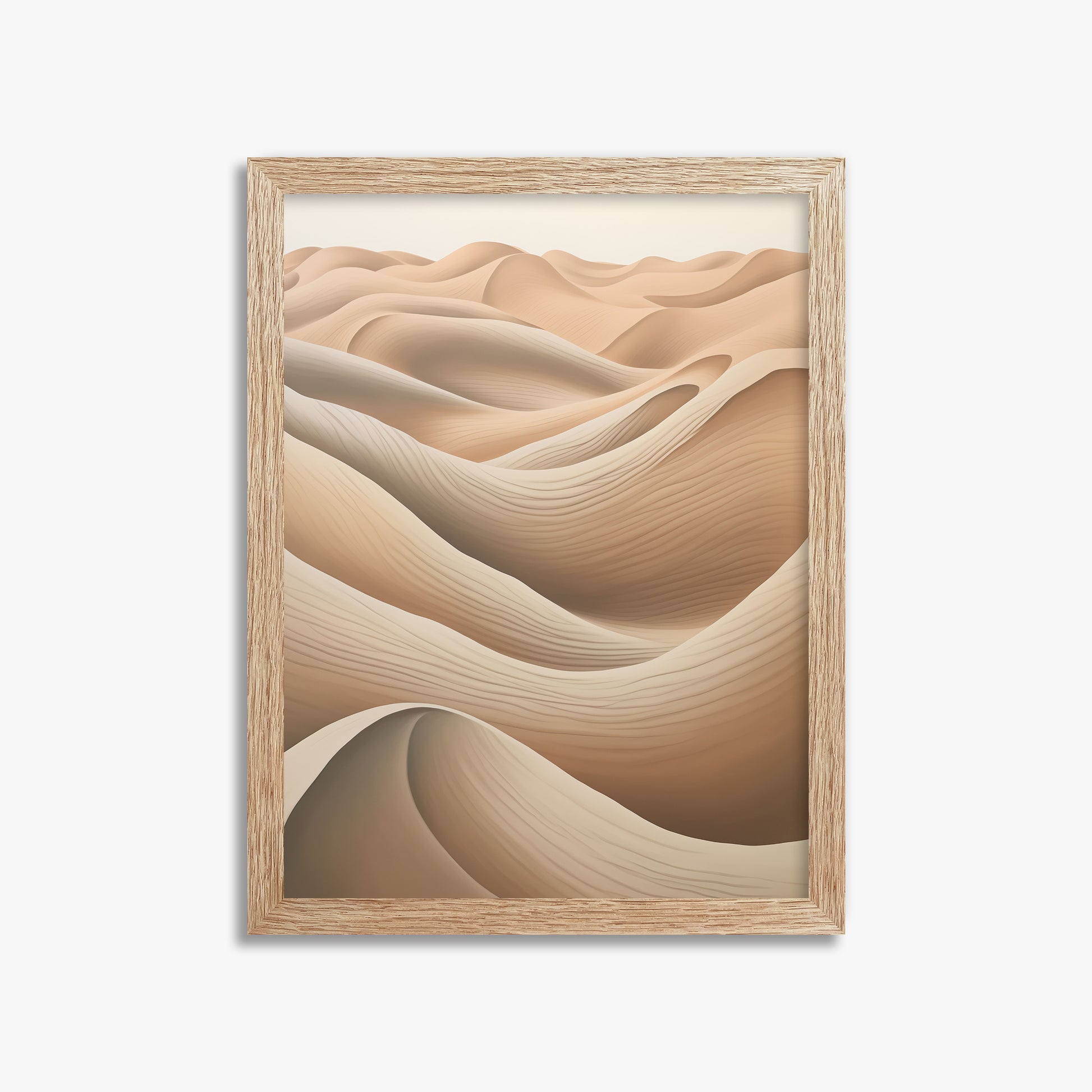 Sahara Waves, 30x40cm Framed Poster With Raw Oak Frame