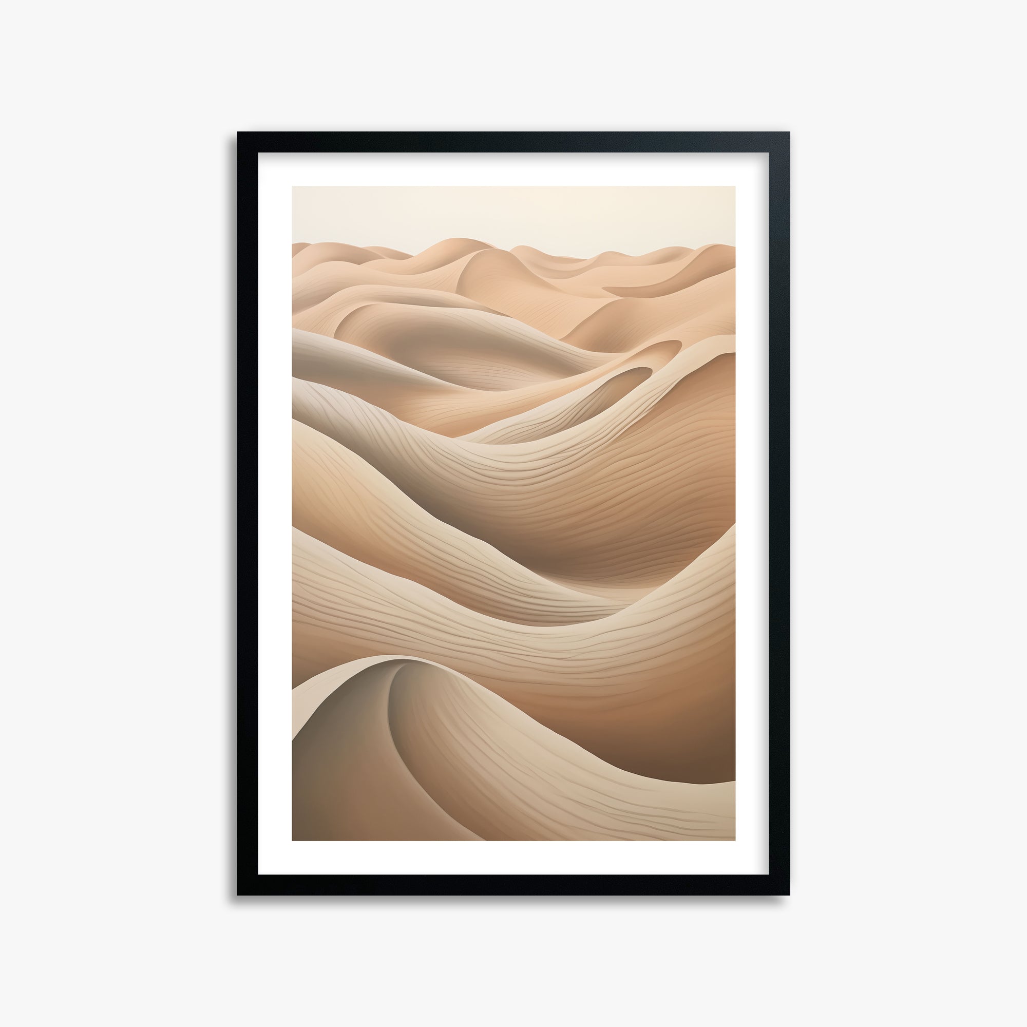 Sahara Waves, 50x70cm Framed Poster With Black Frame