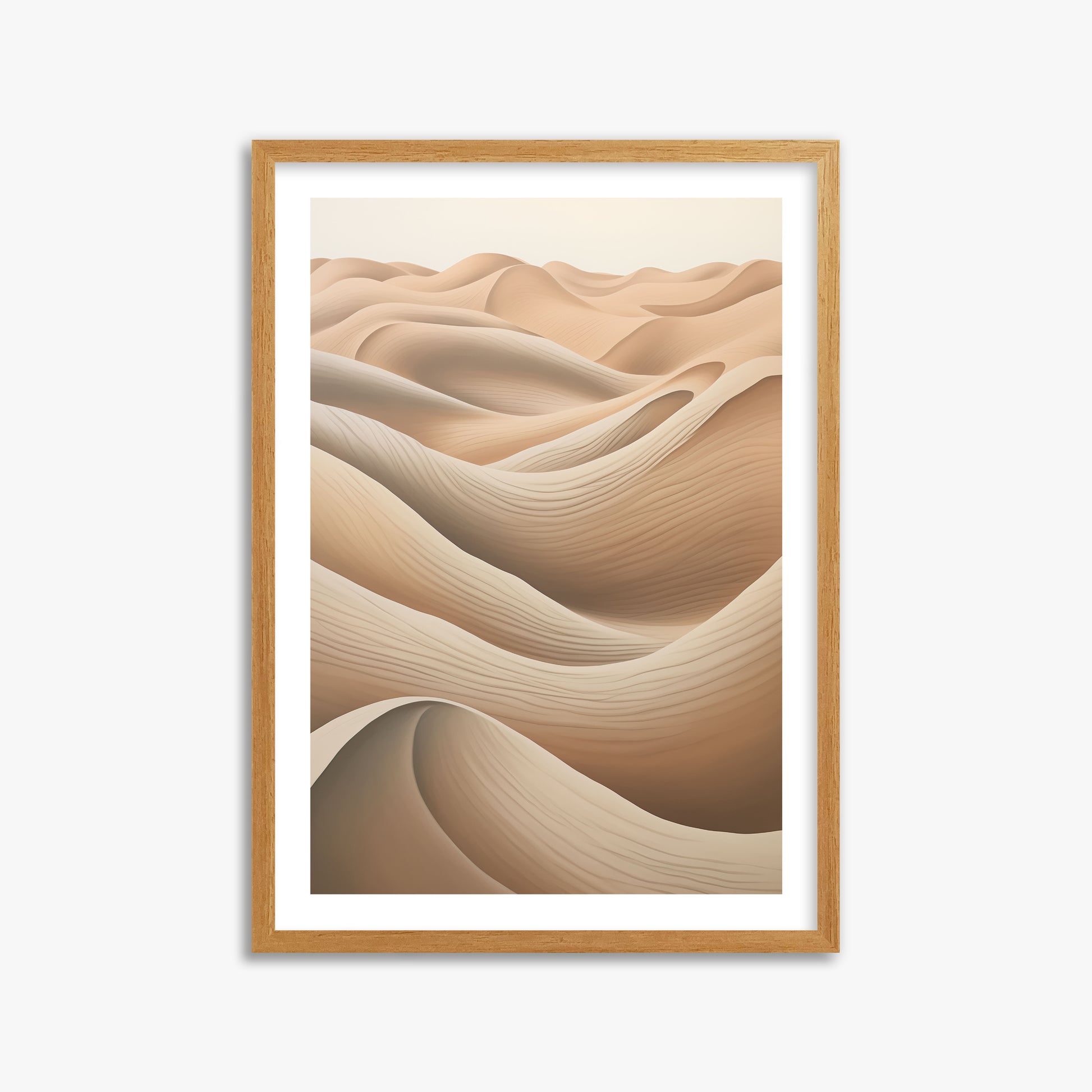 Sahara Waves, 50x70cm Framed Poster With Oak Frame