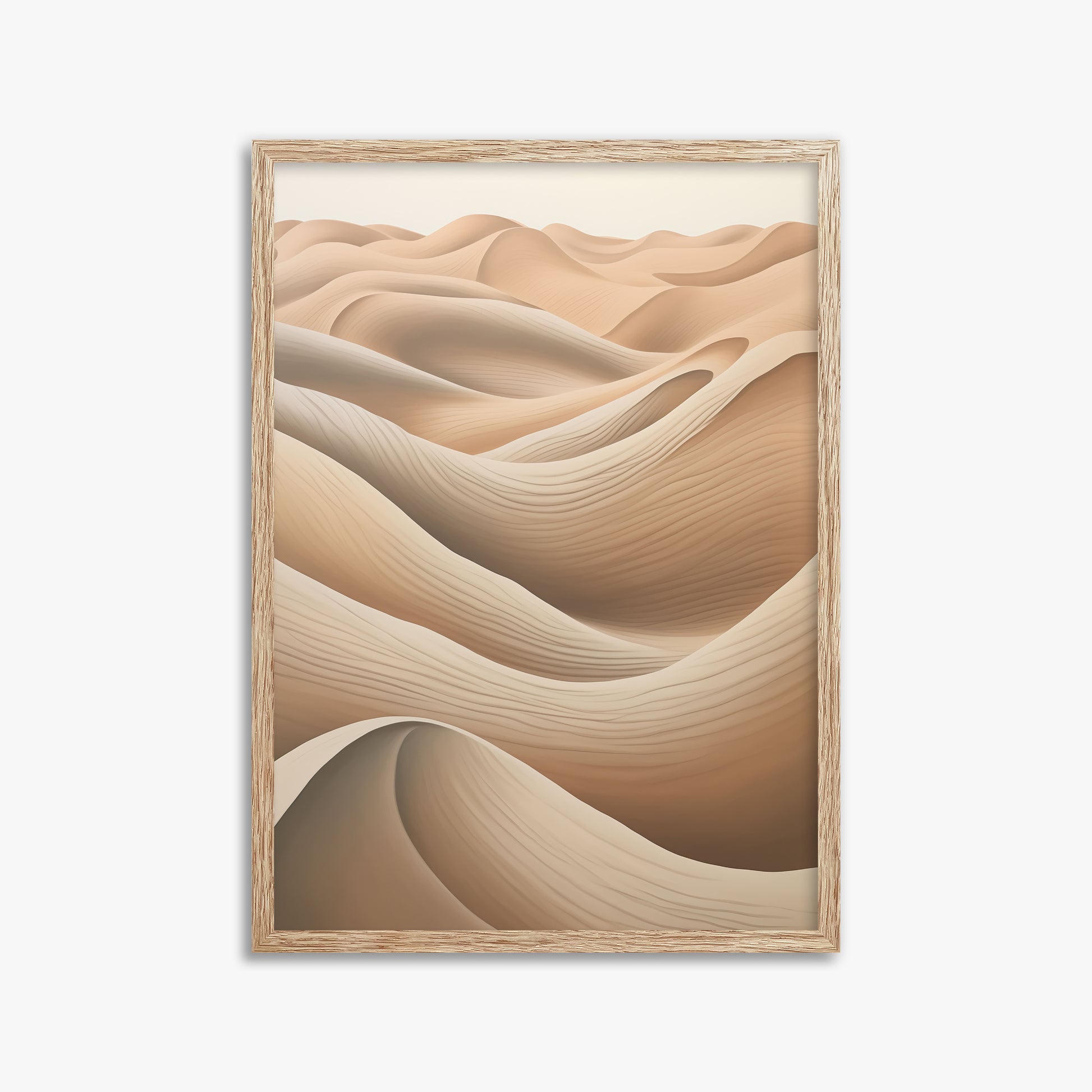 Sahara Waves, 50x70cm Framed Poster With Raw Oak Frame