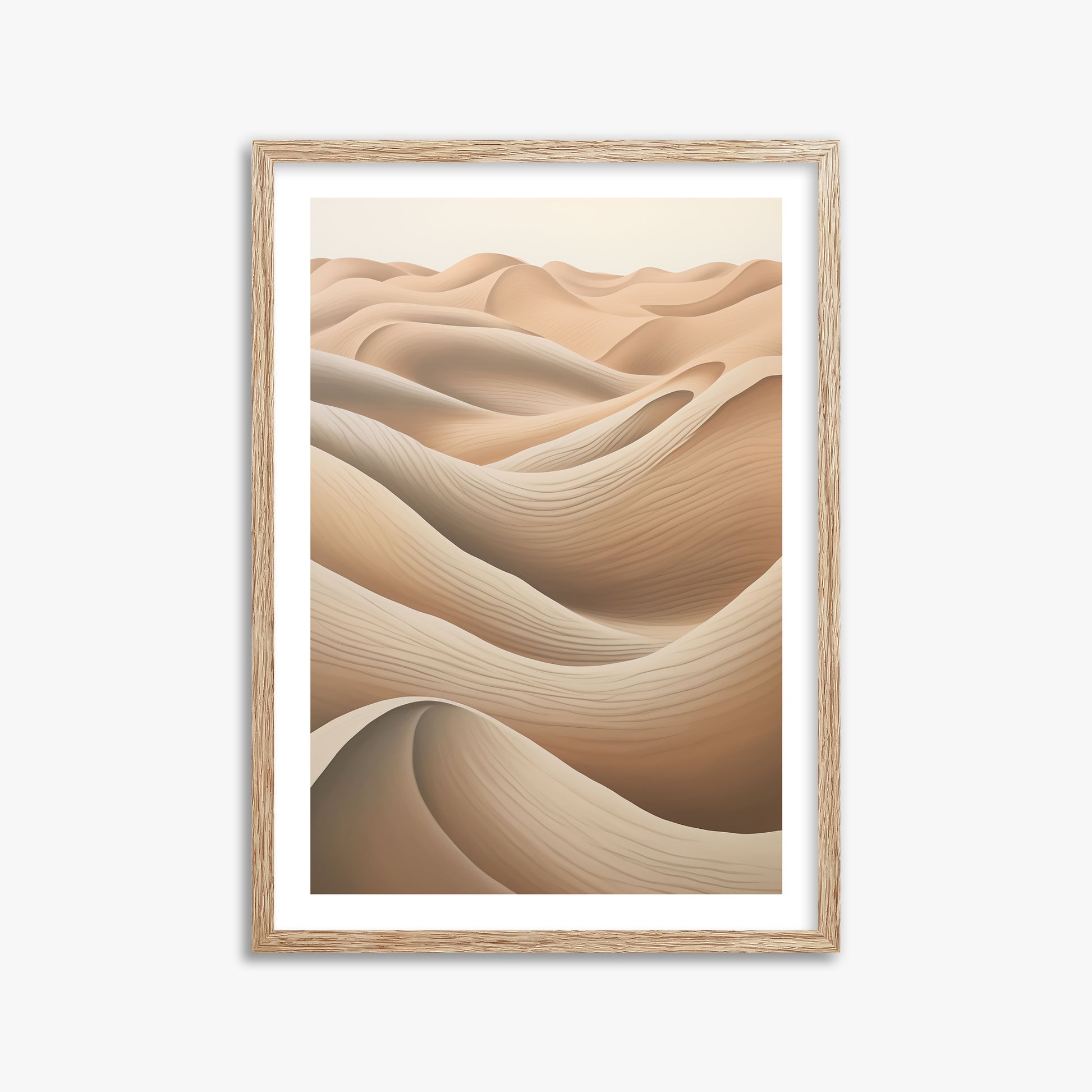 Sahara Waves, 50x70cm Framed Poster With Raw Oak Frame