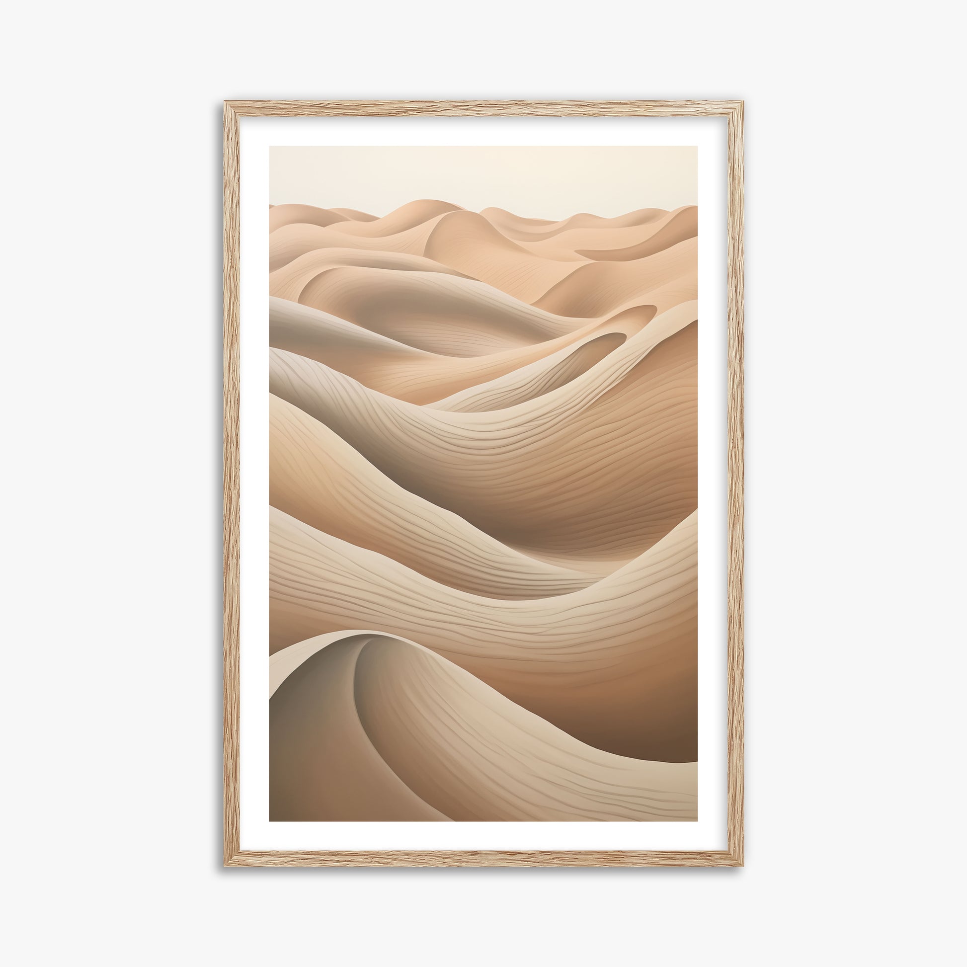 Sahara Waves, 61x91cm Framed Poster With Raw Oak Frame