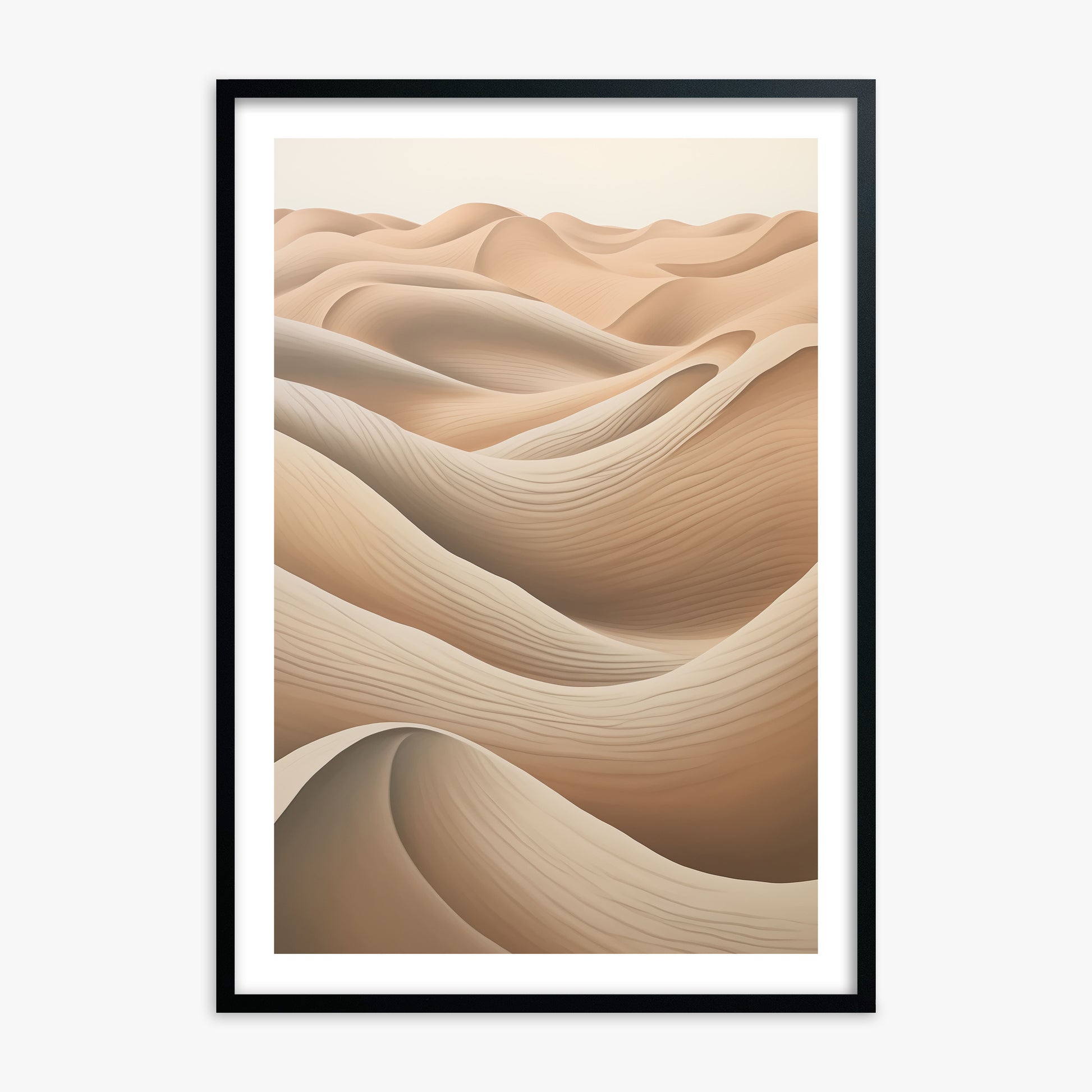 Sahara Waves, 70x100cm Framed Poster With Black Frame