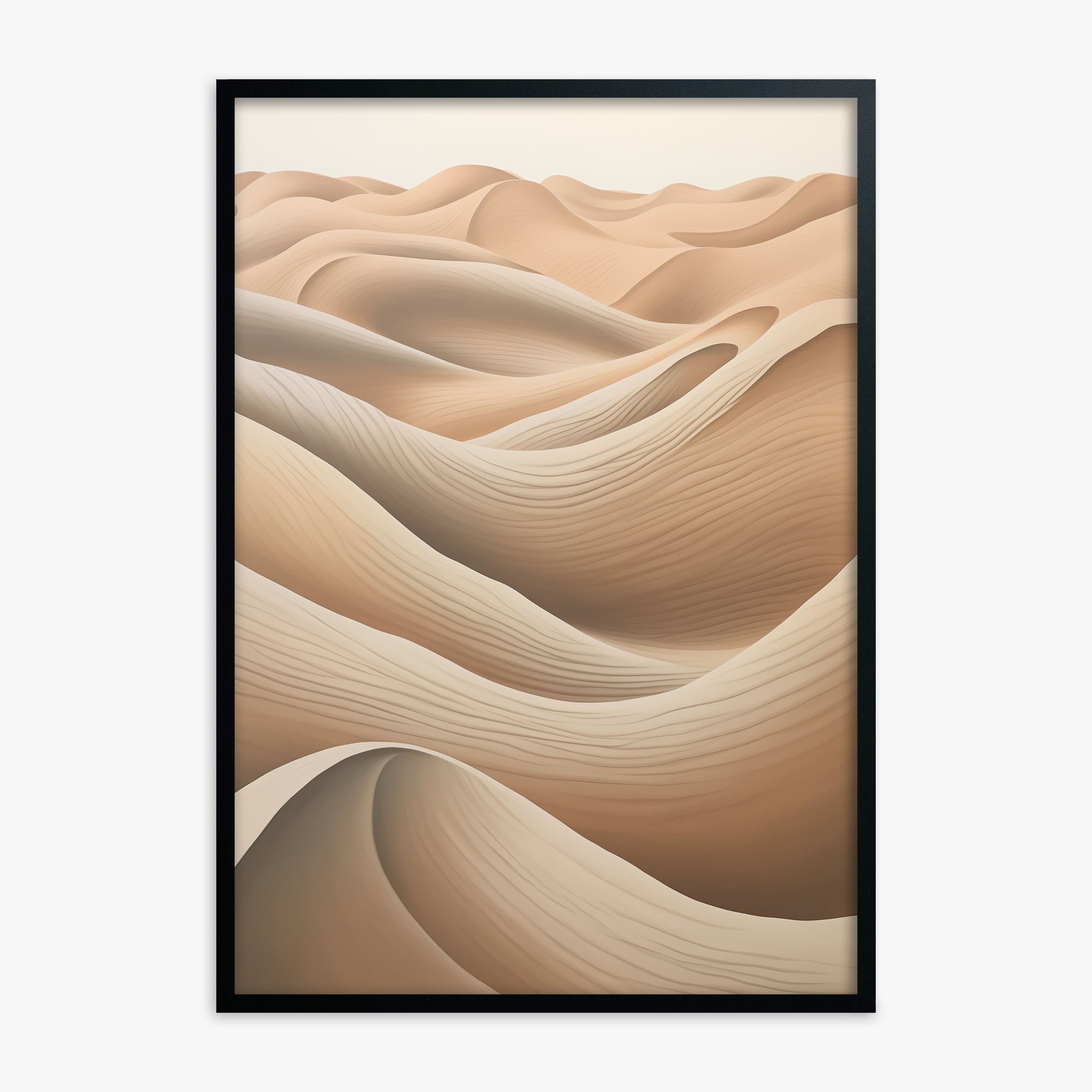 Sahara Waves, Black Framed Poster With Black Frame
