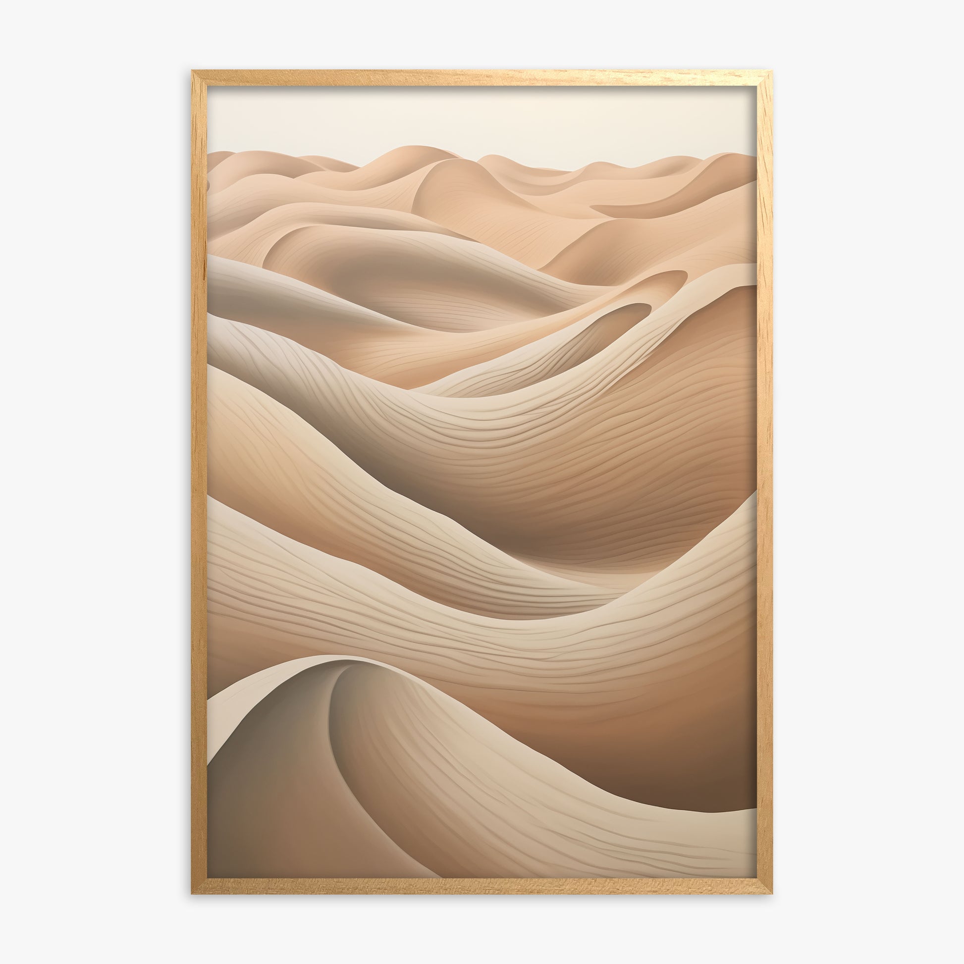 Sahara Waves, Oak Framed Poster With Oak Frame