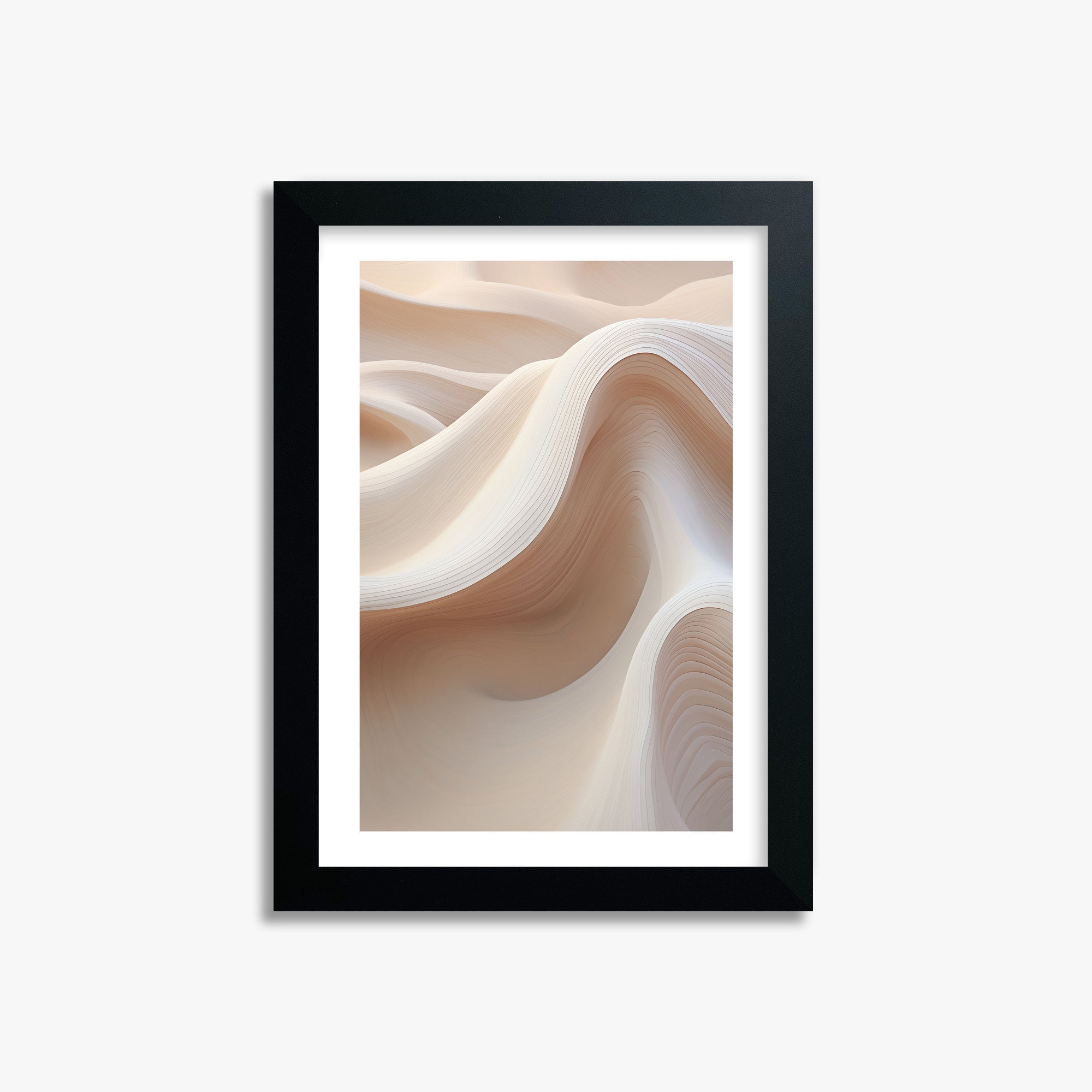 Sand Dunes Symphony, 21x30cm Framed Poster With Black Frame