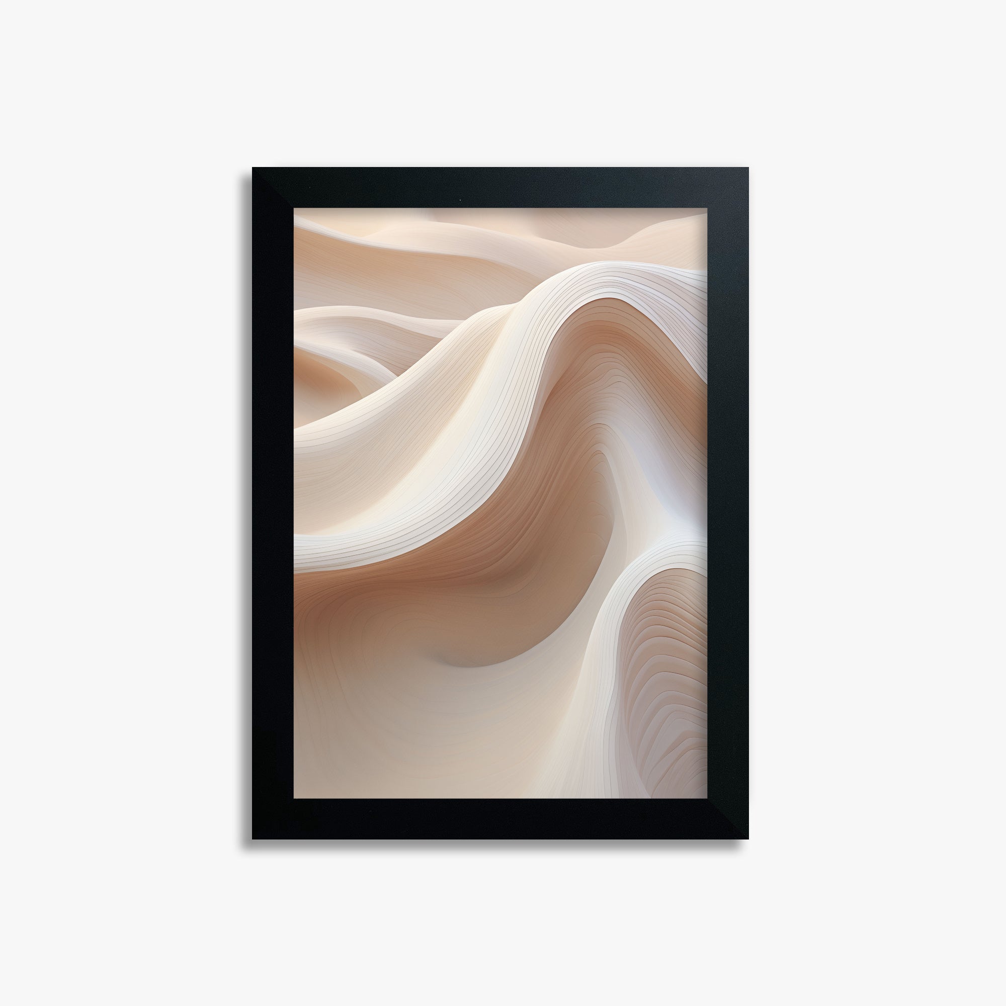 Sand Dunes Symphony, 21x30cm Framed Poster With Black Frame
