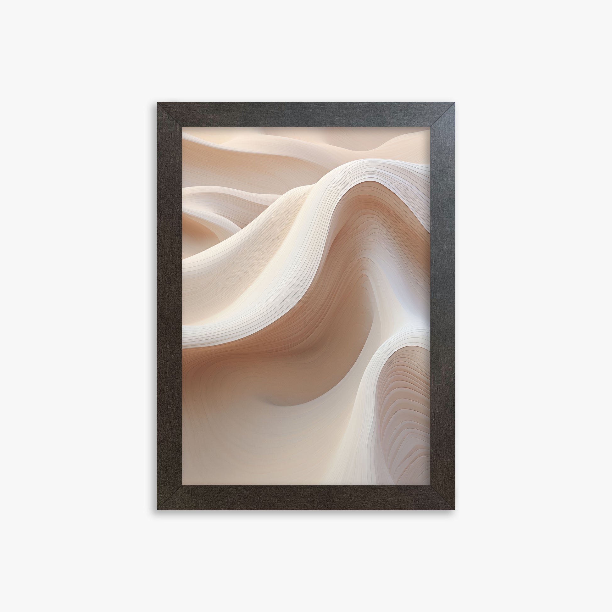 Sand Dunes Symphony, 21x30cm Framed Poster With Espresso Frame
