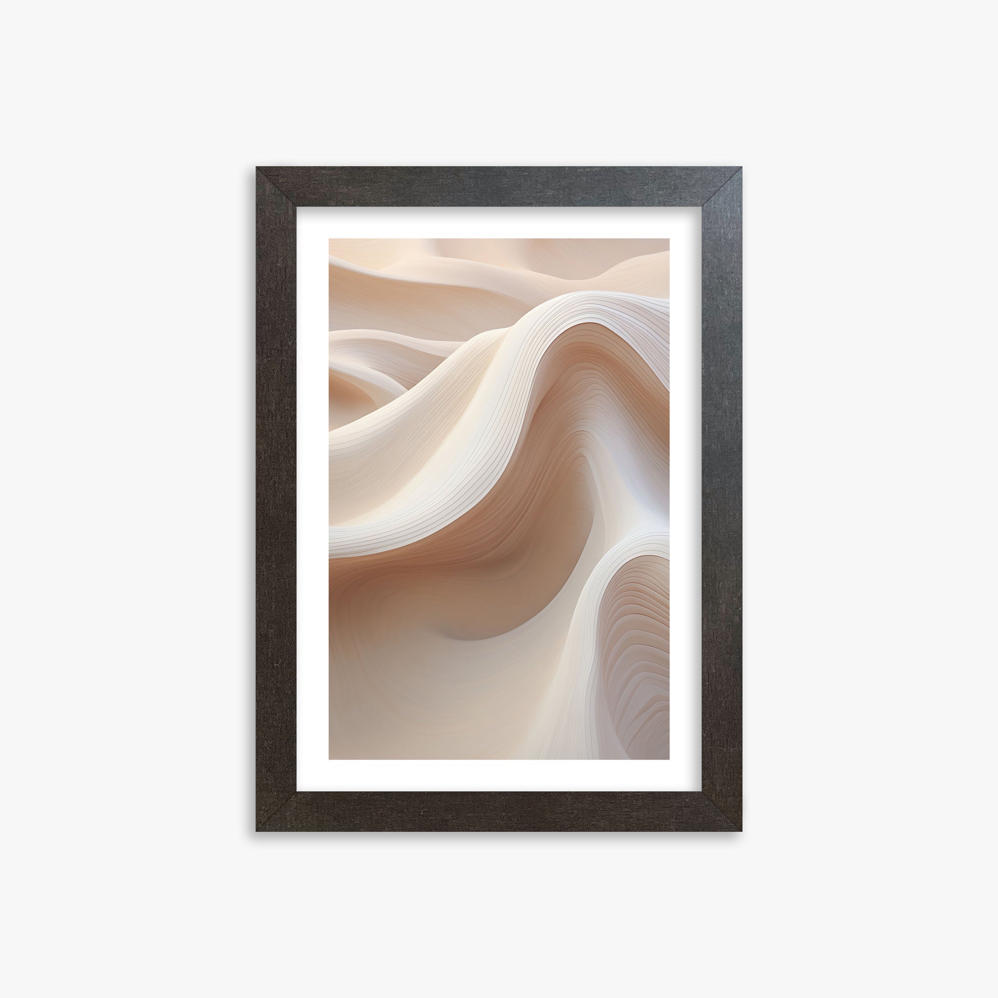 Sand Dunes Symphony, 21x30cm Framed Poster With Espresso Frame