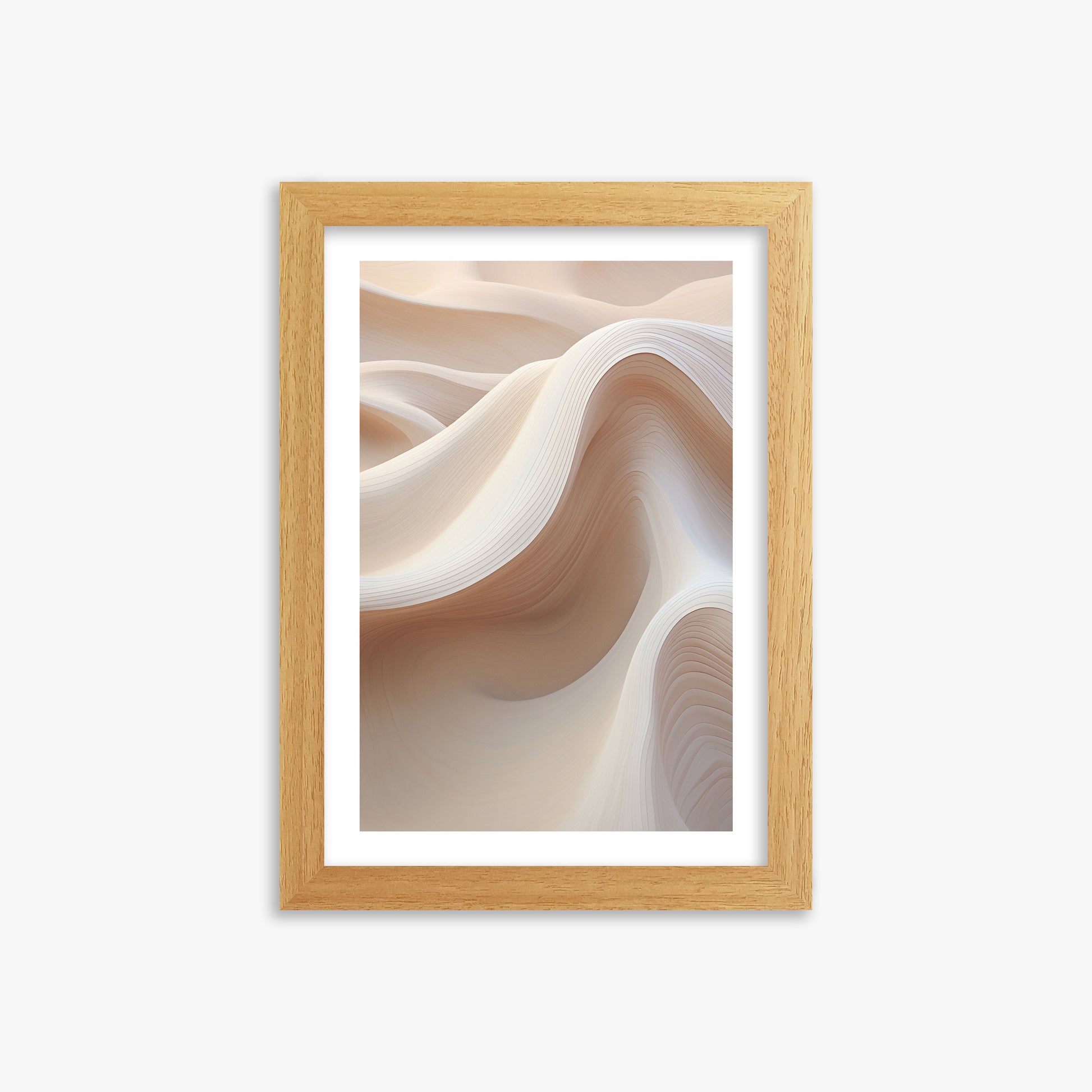 Sand Dunes Symphony, 21x30cm Framed Poster With Oak Frame