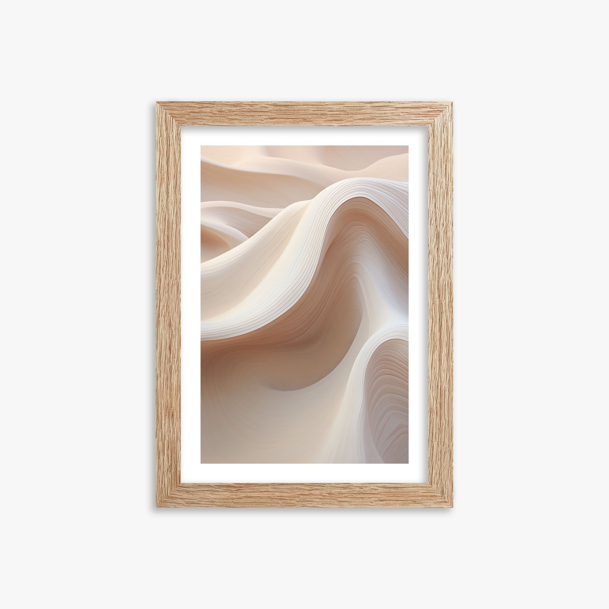Sand Dunes Symphony, 21x30cm Framed Poster With Raw Oak Frame