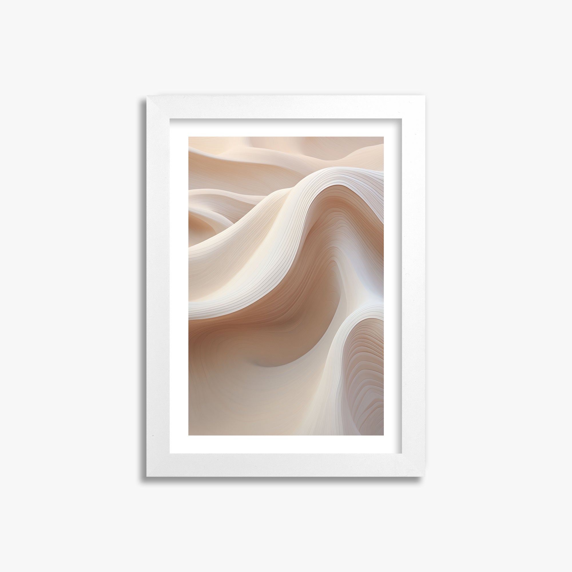 Sand Dunes Symphony, 21x30cm Framed Poster With White Frame