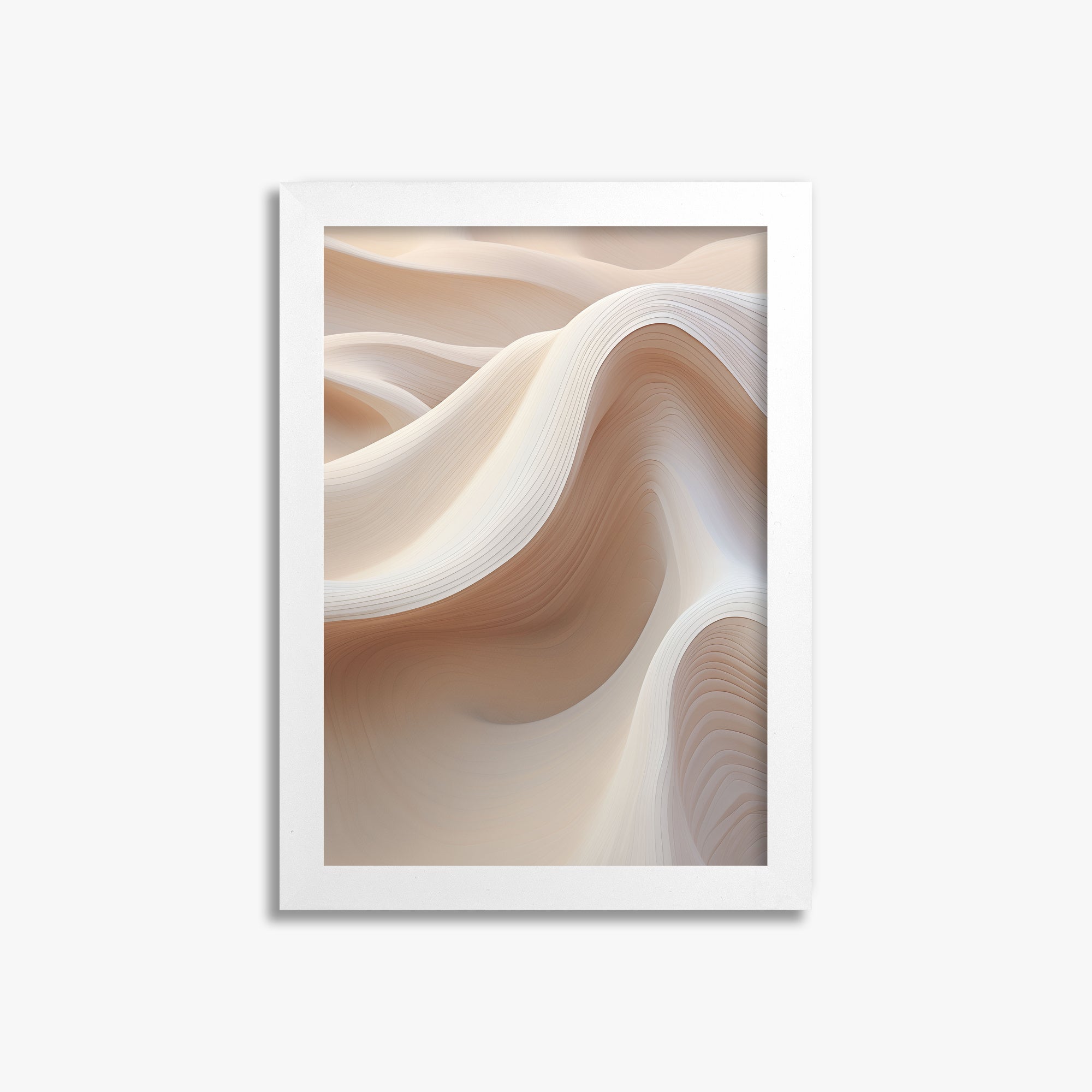 Sand Dunes Symphony, 21x30cm Framed Poster With White Frame