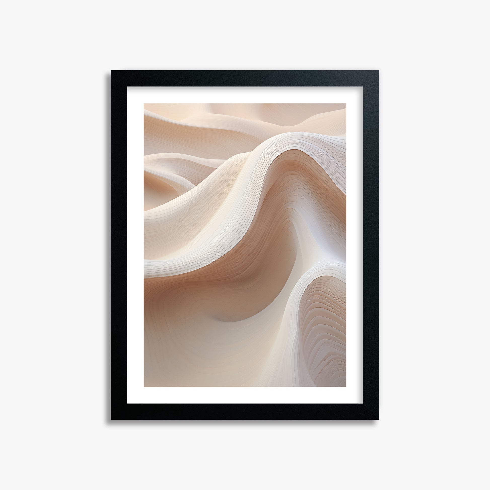 Sand Dunes Symphony, 30x40cm Framed Poster With Black Frame