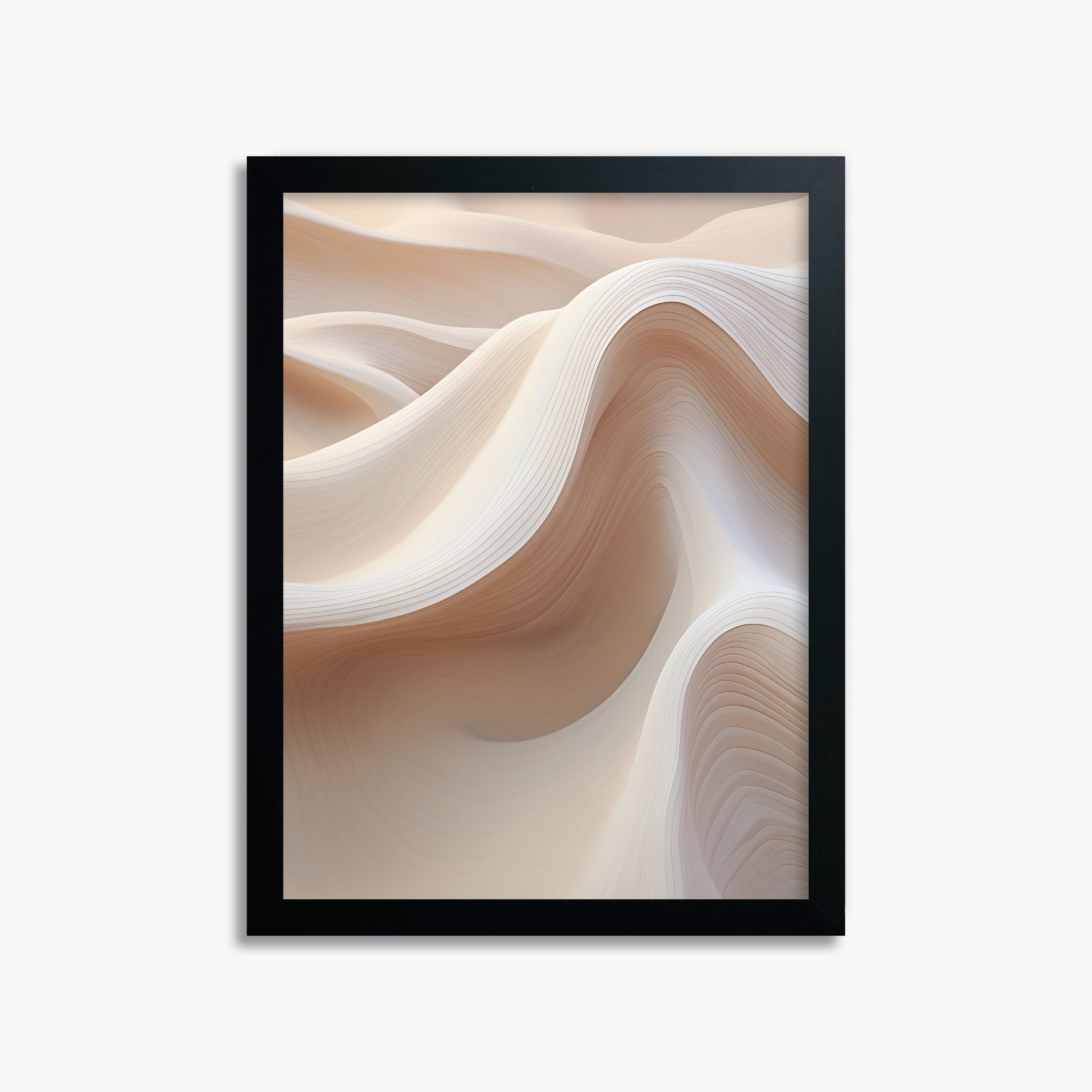 Sand Dunes Symphony, 30x40cm Framed Poster With Black Frame