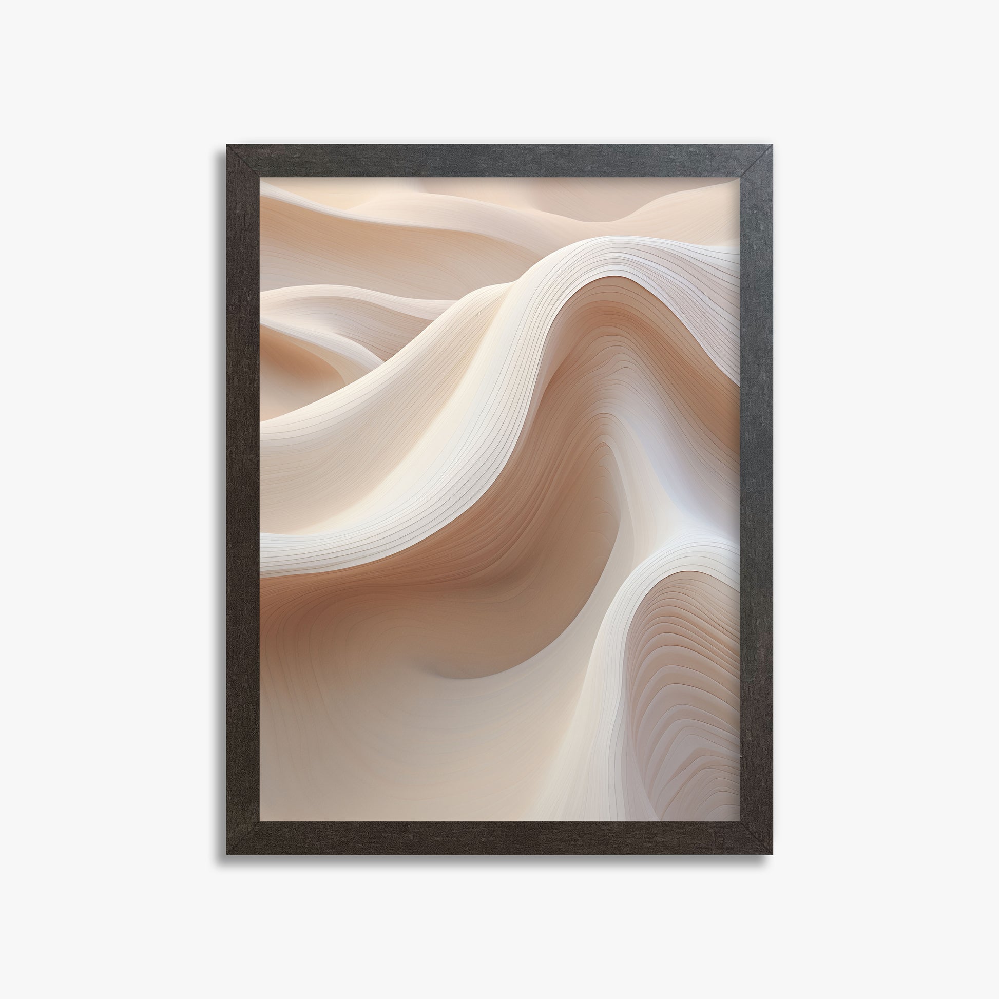 Sand Dunes Symphony, 30x40cm Framed Poster With Espresso Frame