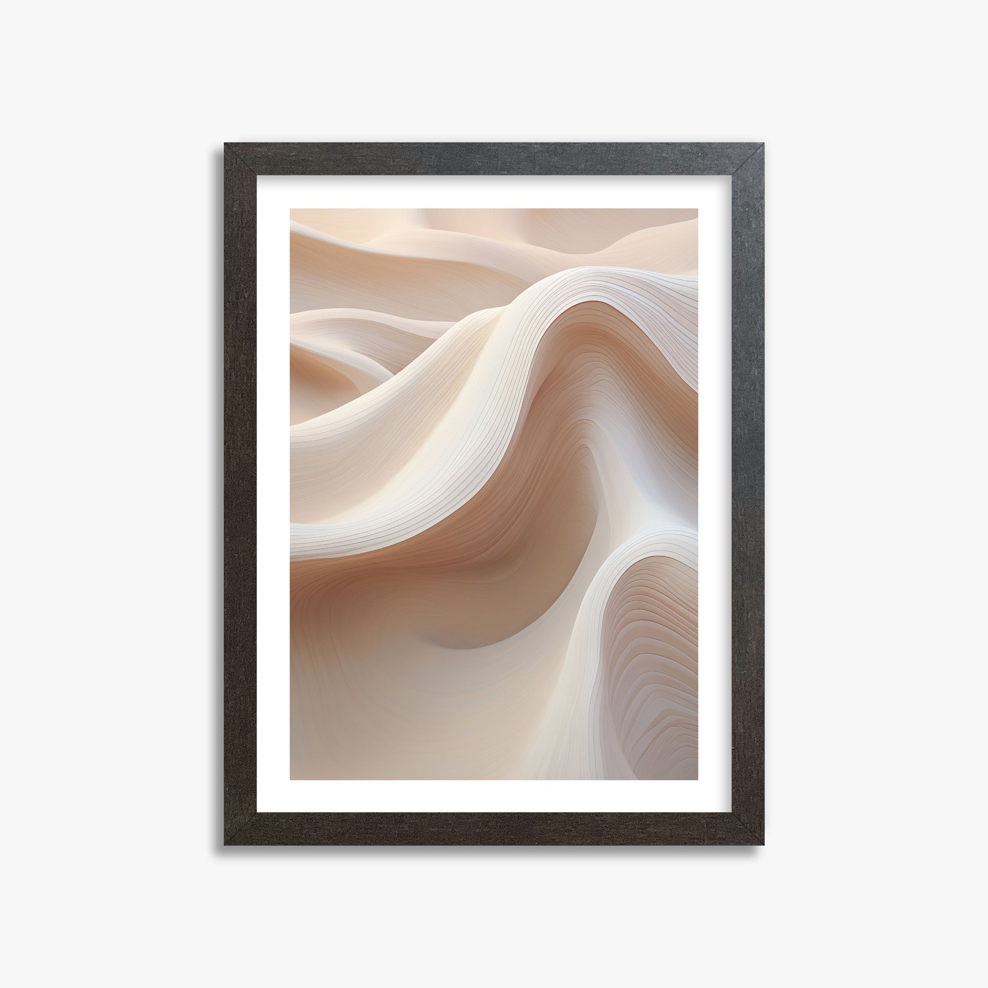Sand Dunes Symphony, 30x40cm Framed Poster With Espresso Frame