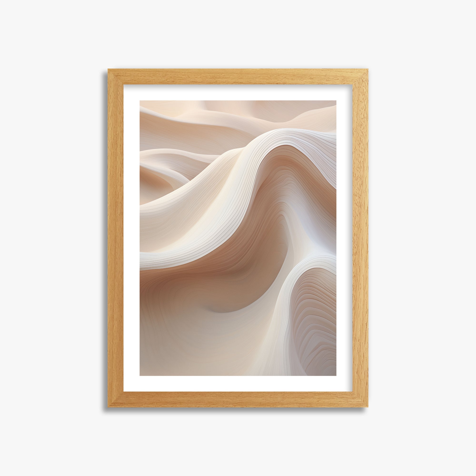 Sand Dunes Symphony, 30x40cm Framed Poster With Oak Frame
