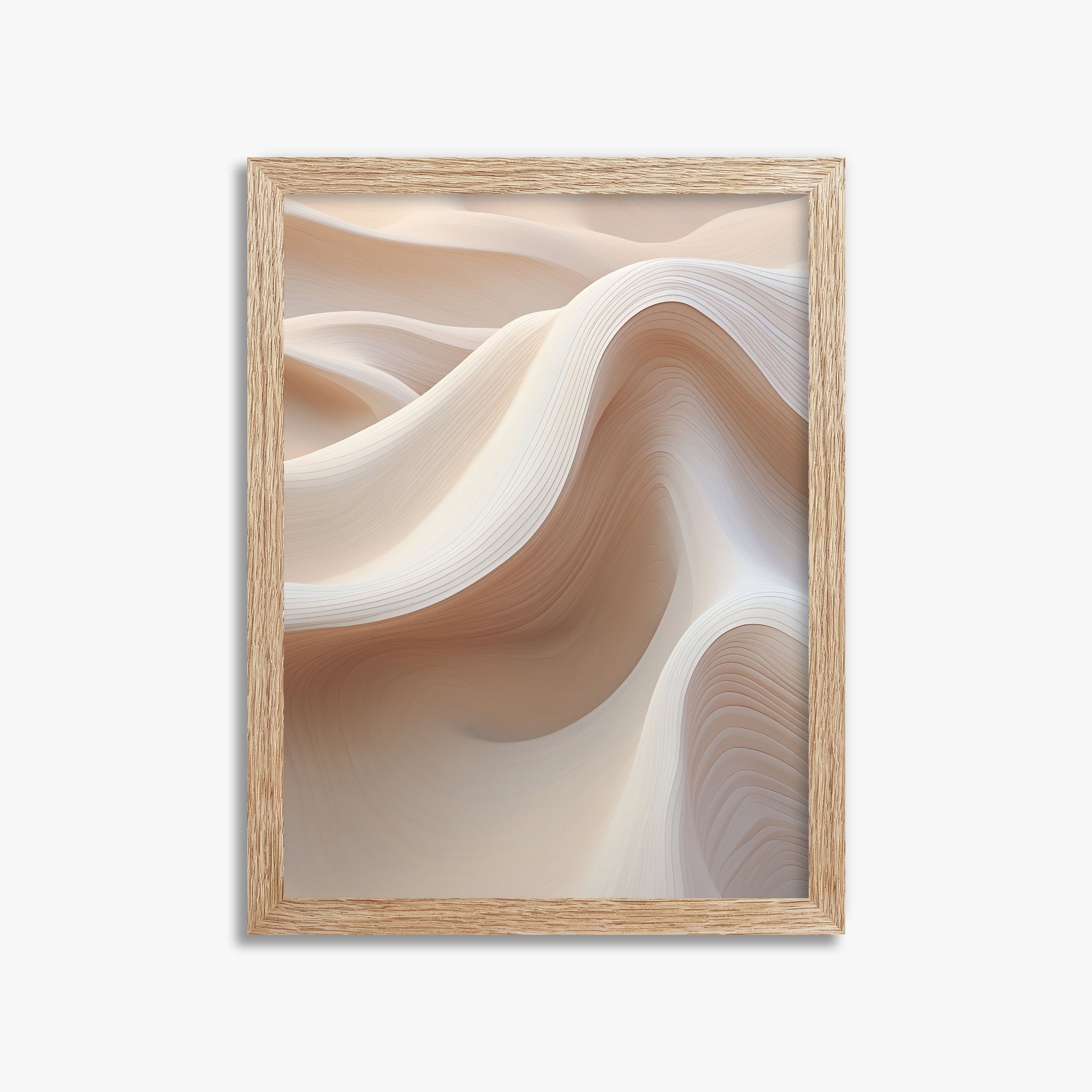 Sand Dunes Symphony, 30x40cm Framed Poster With Raw Oak Frame