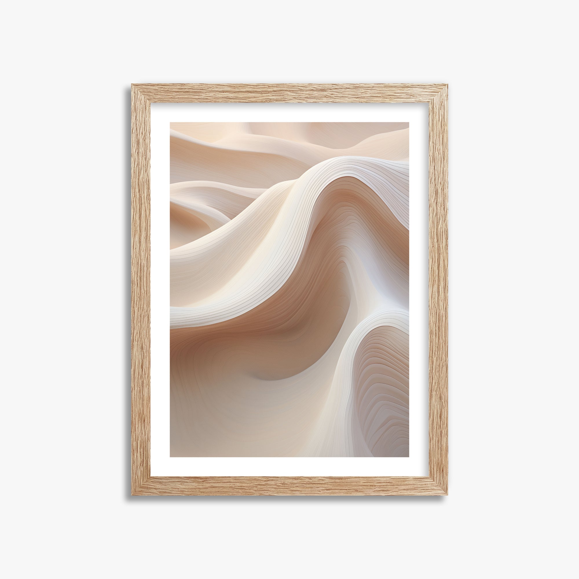 Sand Dunes Symphony, 30x40cm Framed Poster With Raw Oak Frame