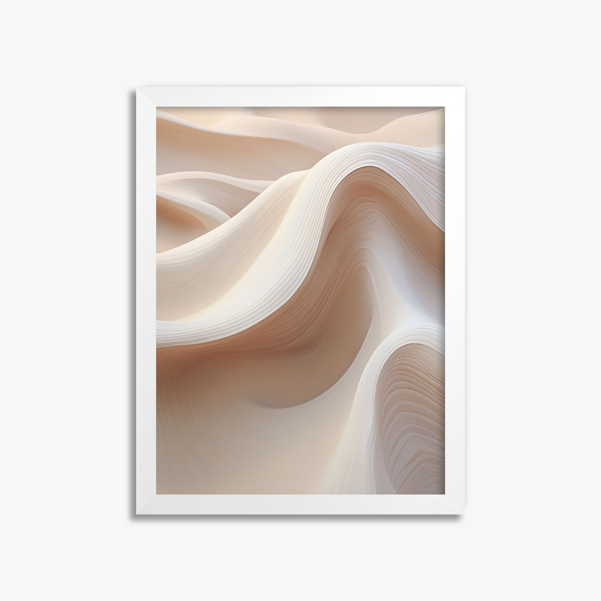 Sand Dunes Symphony, 30x40cm Framed Poster With White Frame