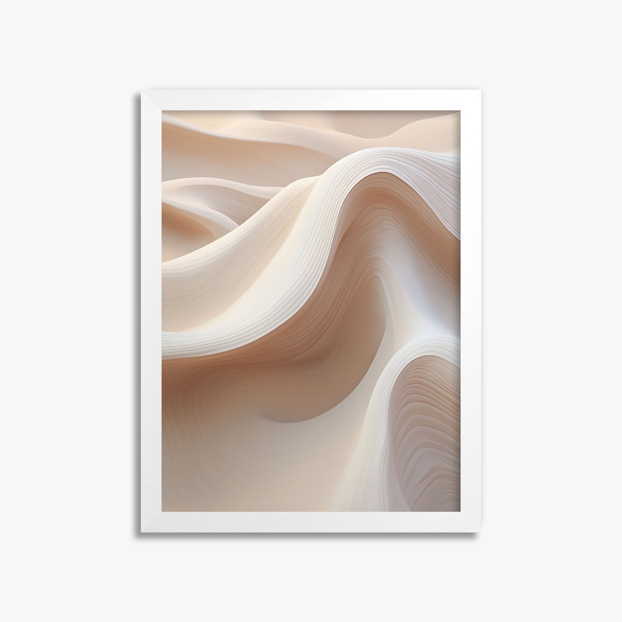 Sand Dunes Symphony, 30x40cm Framed Poster With White Frame