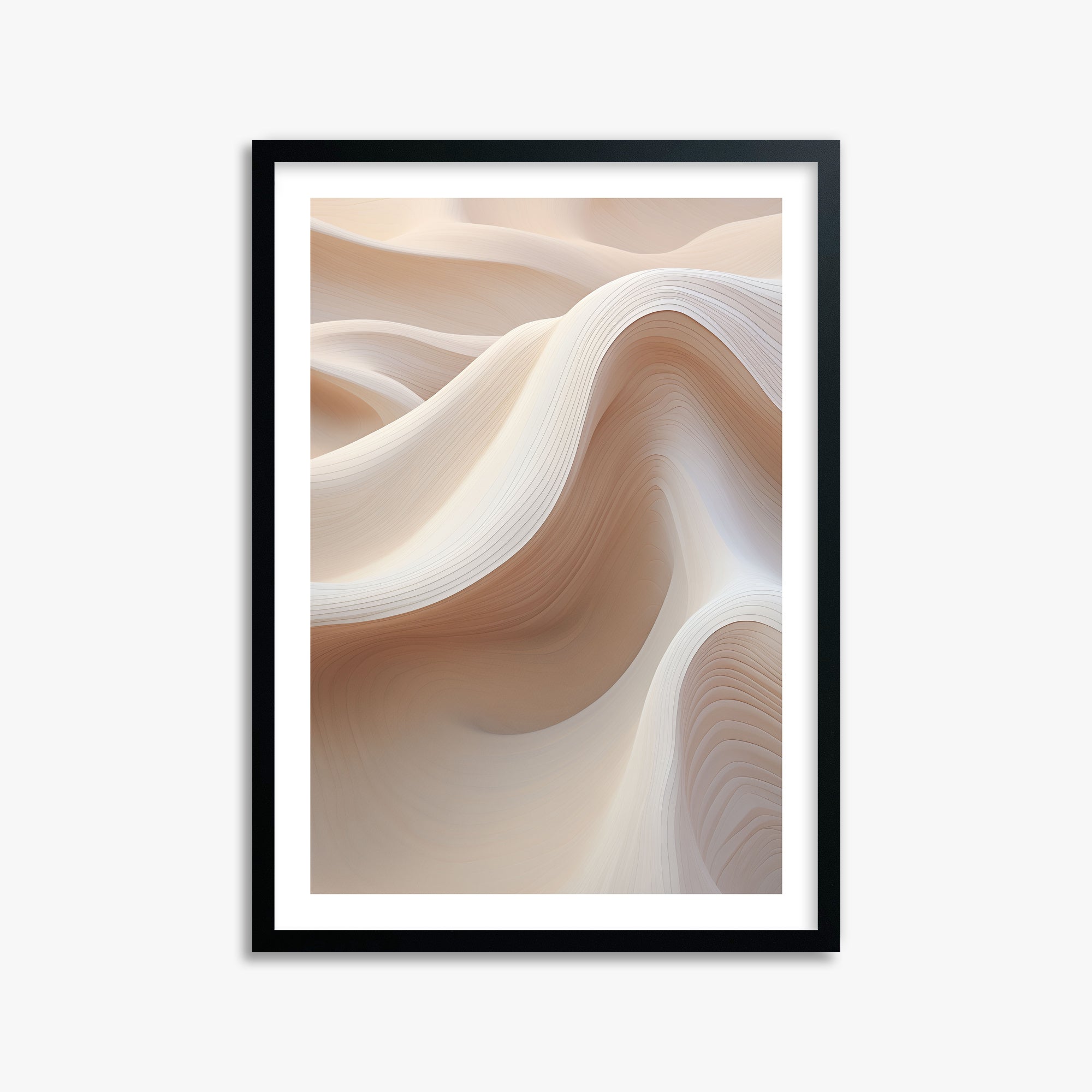 Sand Dunes Symphony, 50x70cm Framed Poster With Black Frame