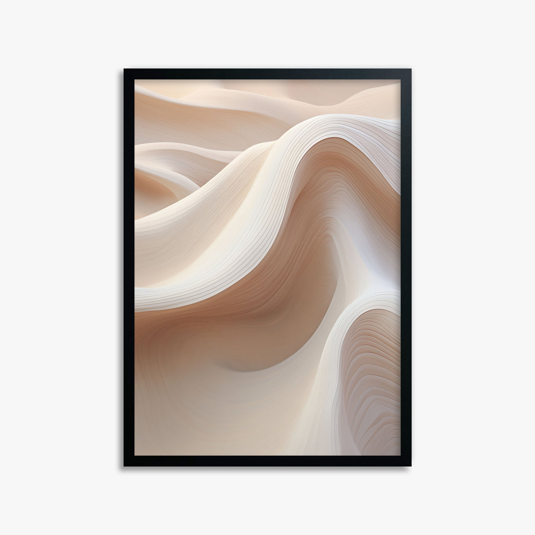 Sand Dunes Symphony, 50x70cm Framed Poster With Black Frame