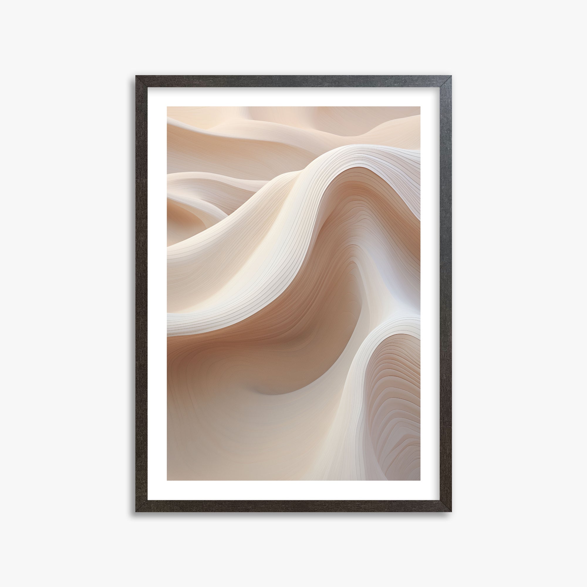 Sand Dunes Symphony, 50x70cm Framed Poster With Espresso Frame
