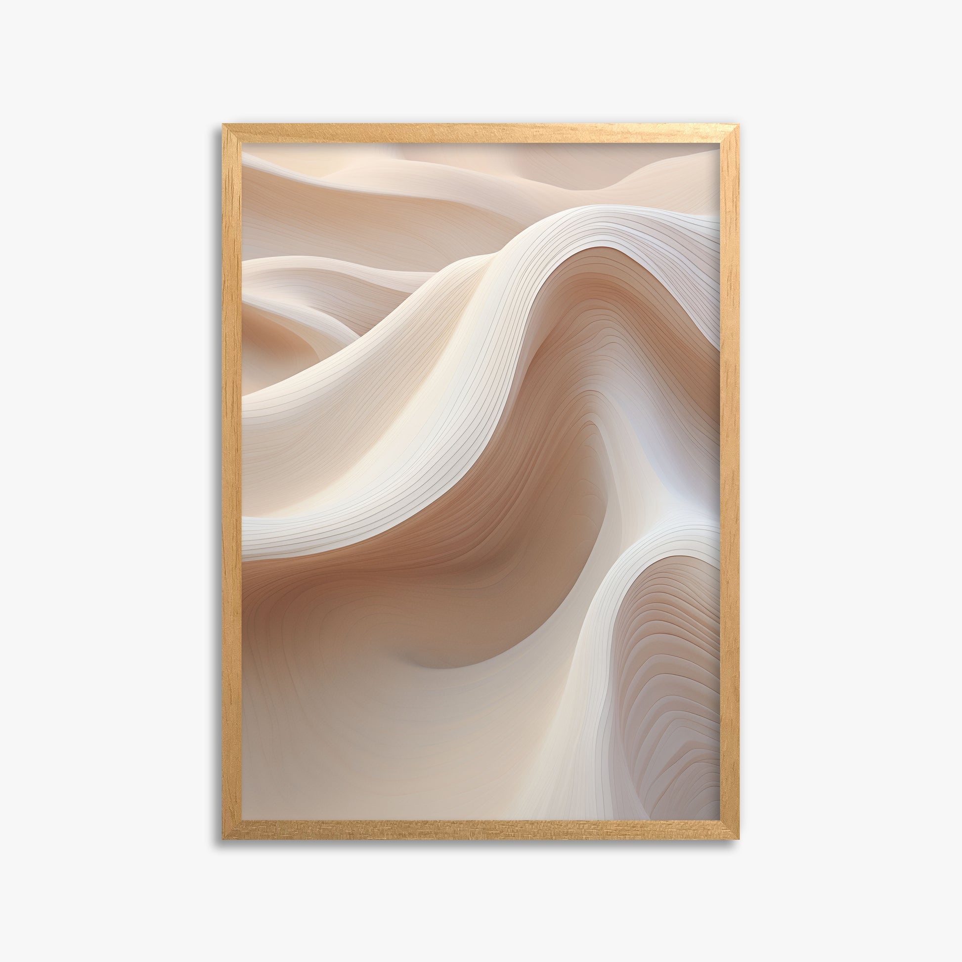 Sand Dunes Symphony, 50x70cm Framed Poster With Oak Frame