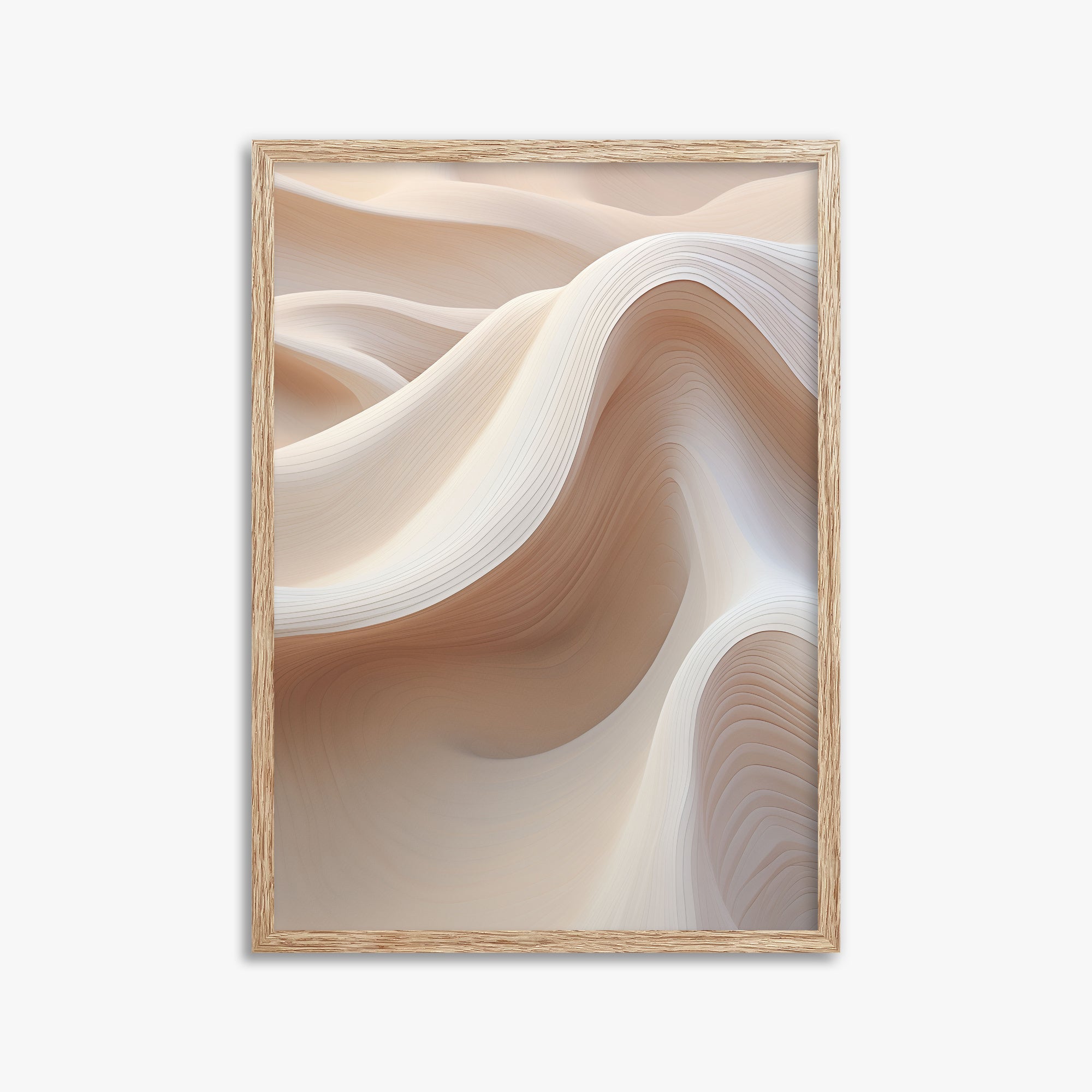 Sand Dunes Symphony, 50x70cm Framed Poster With Raw Oak Frame