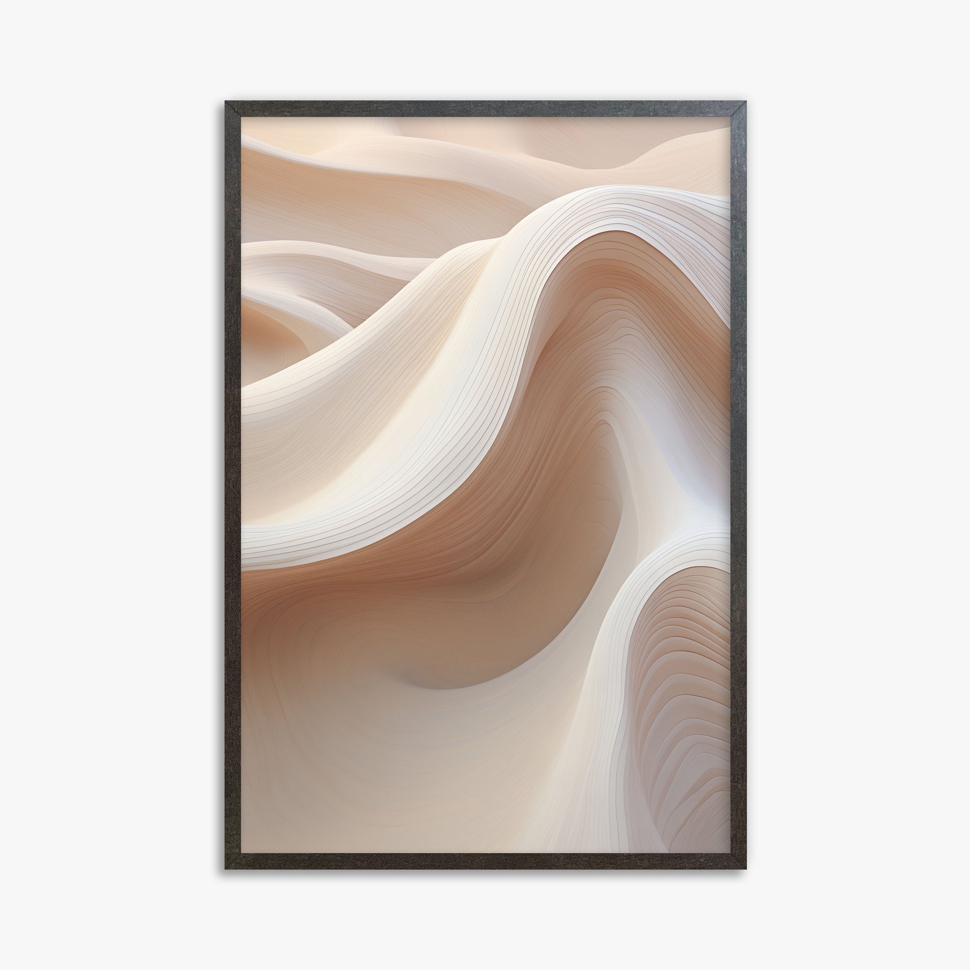 Sand Dunes Symphony, 61x91cm Framed Poster With Espresso Frame
