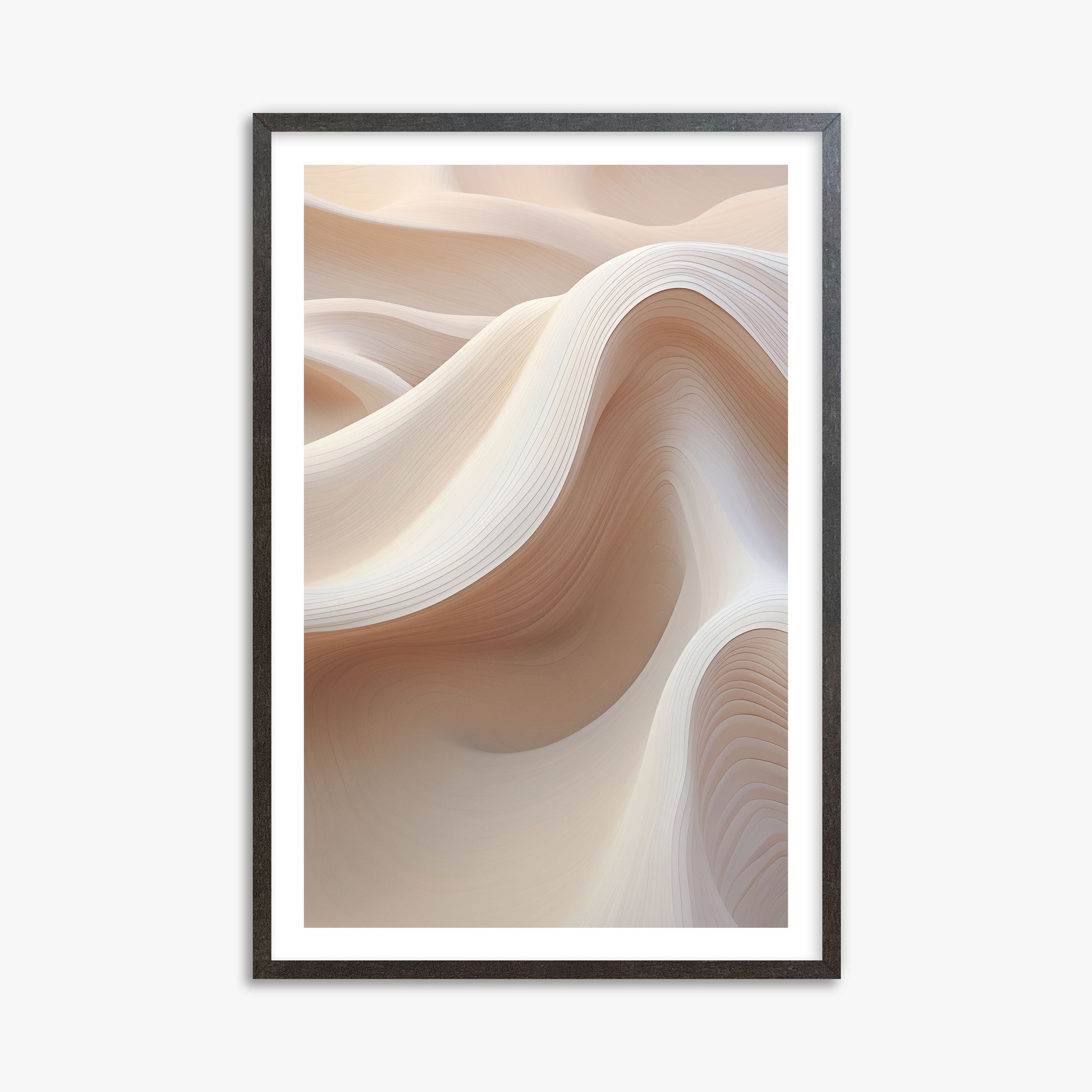 Sand Dunes Symphony, 61x91cm Framed Poster With Espresso Frame