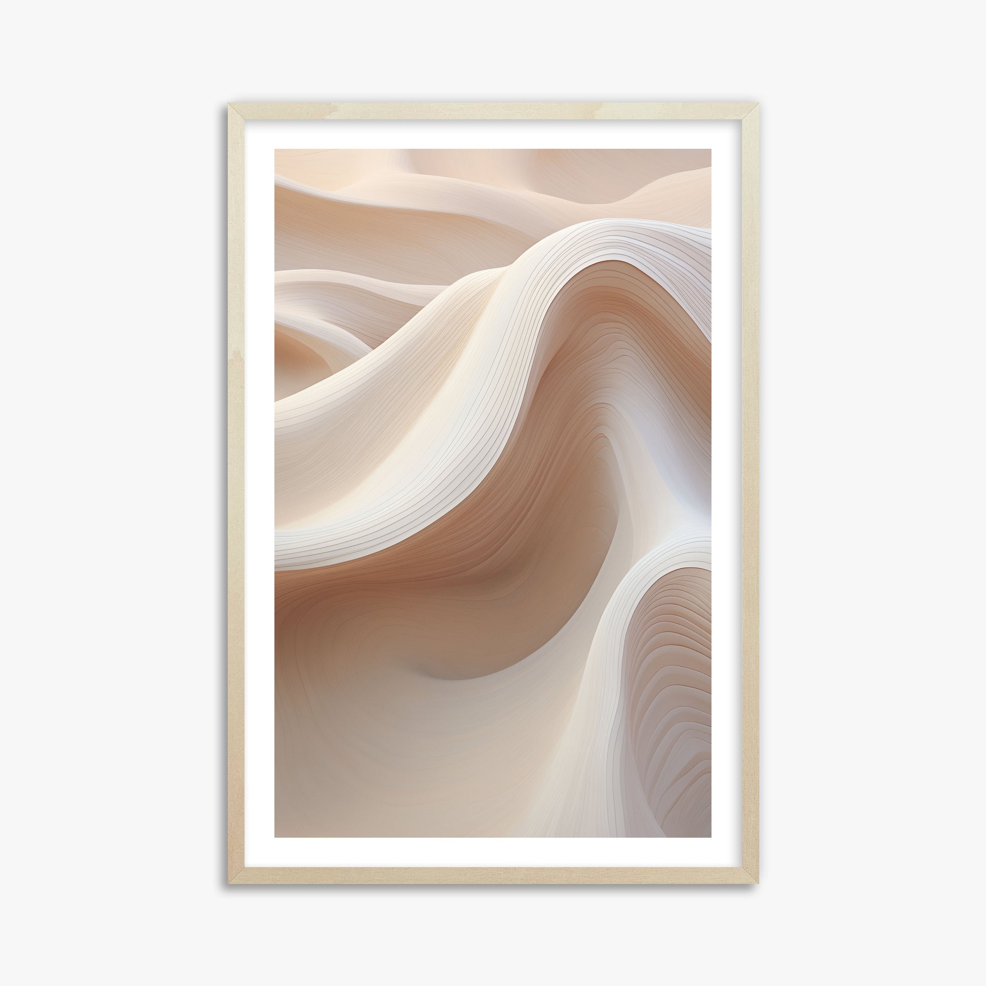 Sand Dunes Symphony, 61x91cm Framed Poster With Lime Wood Frame