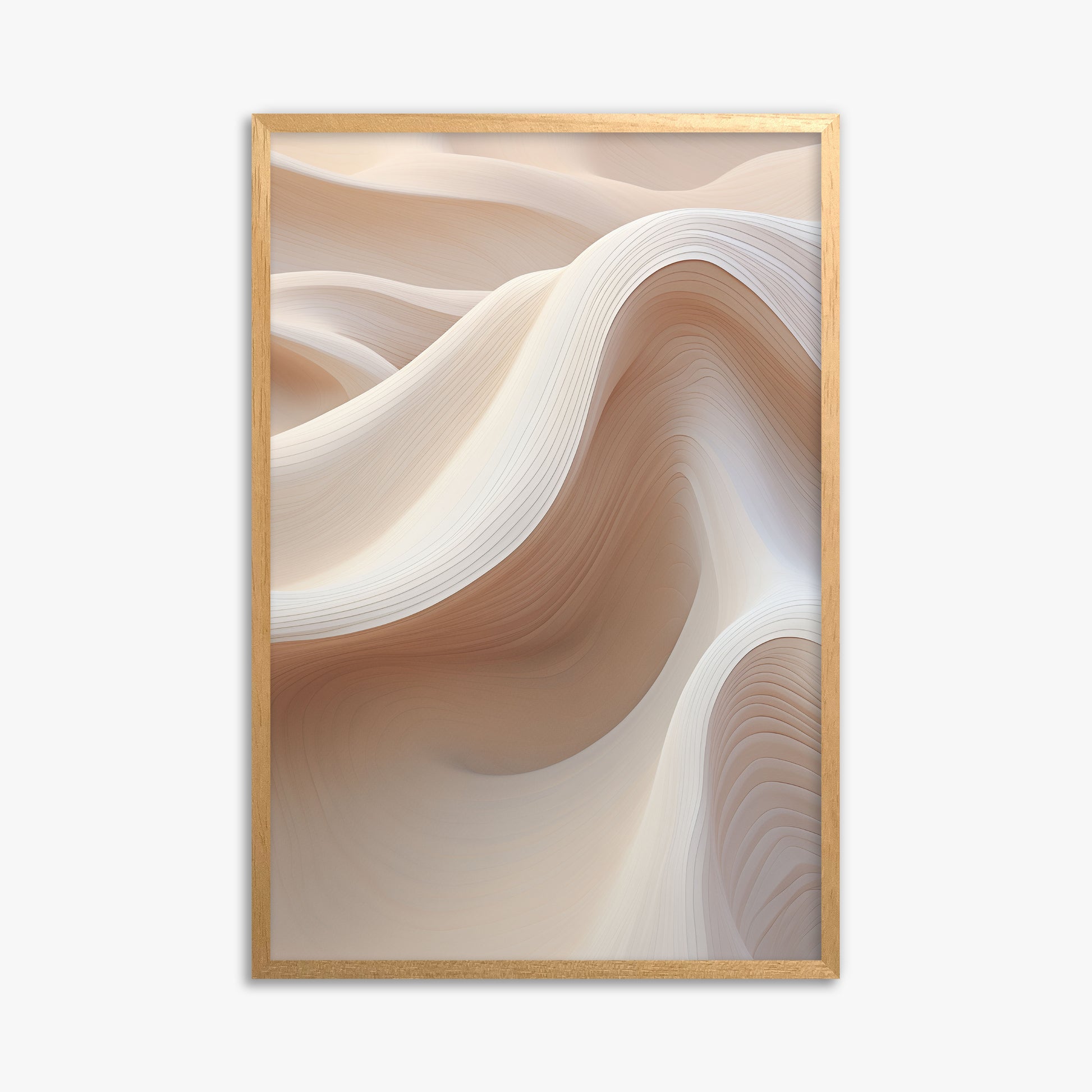 Sand Dunes Symphony, 61x91cm Framed Poster With Oak Frame