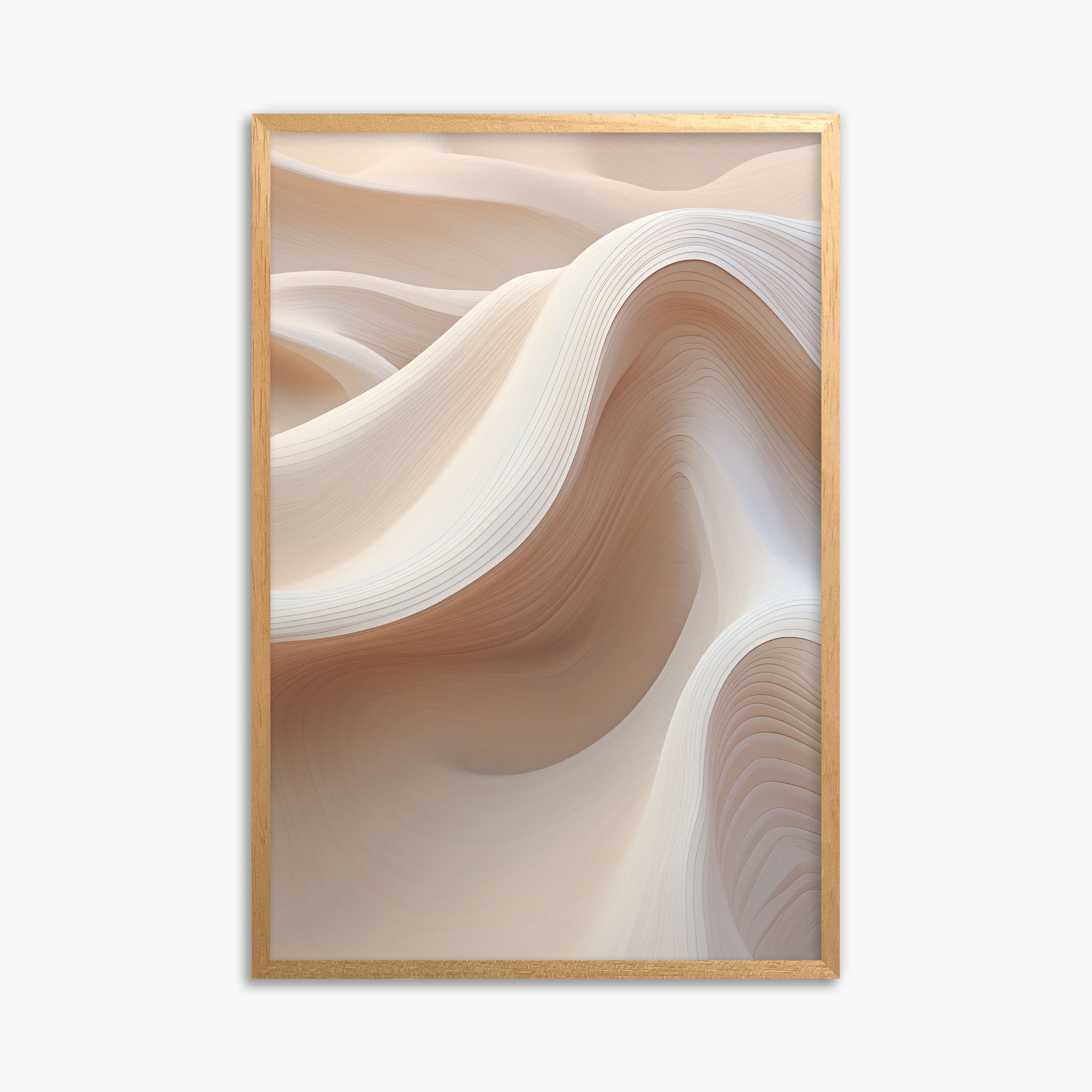 Sand Dunes Symphony, 61x91cm Framed Poster With Oak Frame