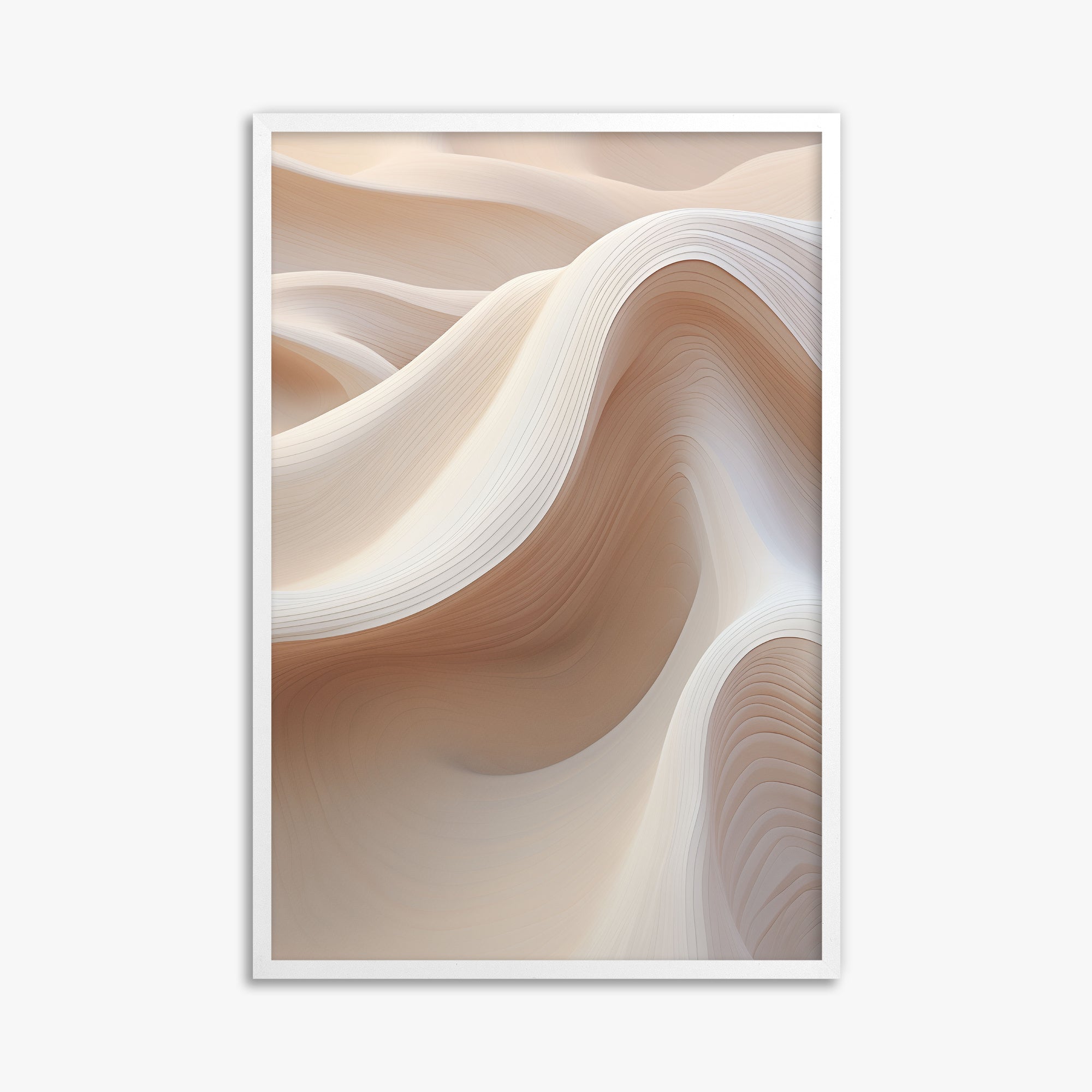 Sand Dunes Symphony, 61x91cm Framed Poster With White Frame