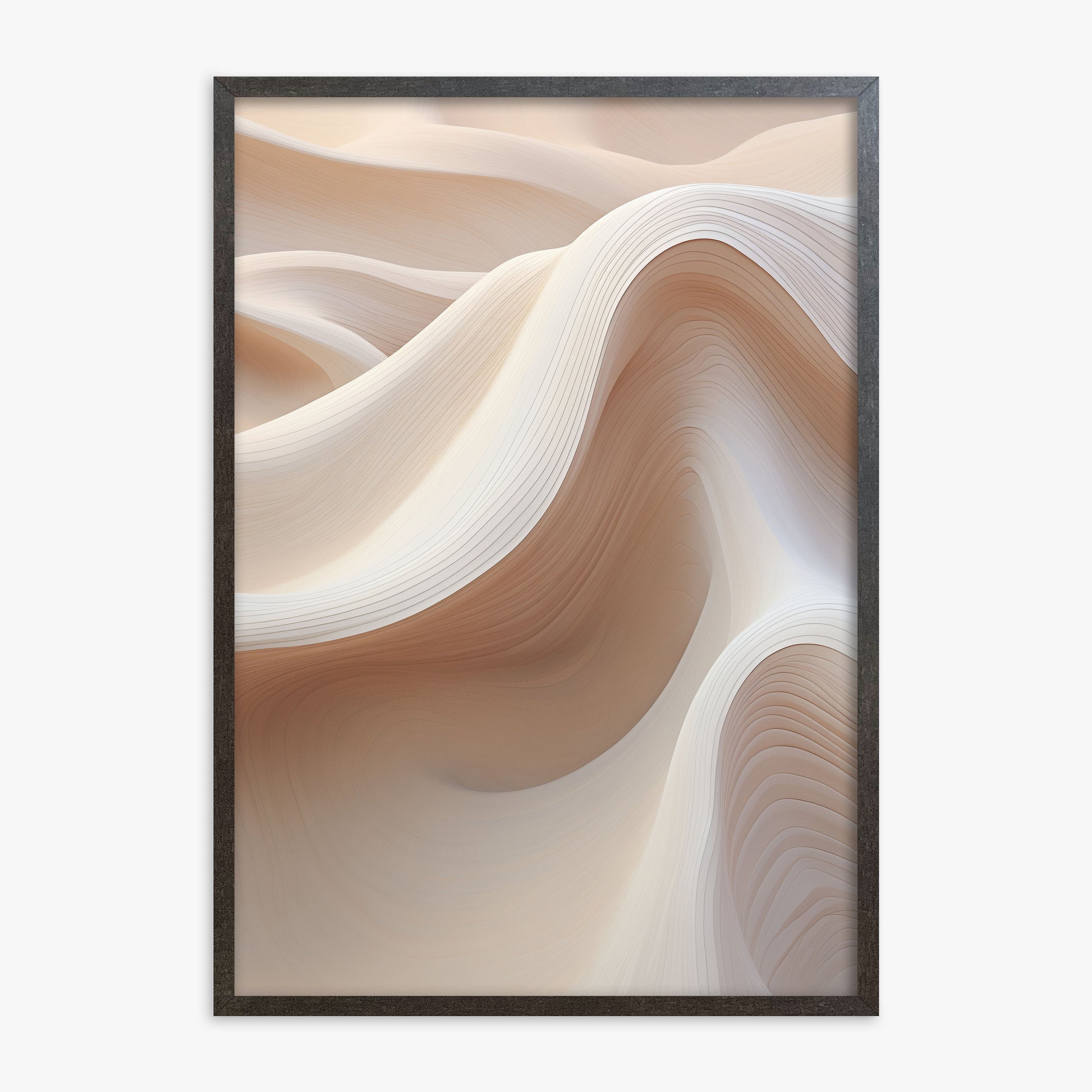 Sand Dunes Symphony, 70x100cm Framed Poster With Espresso Frame