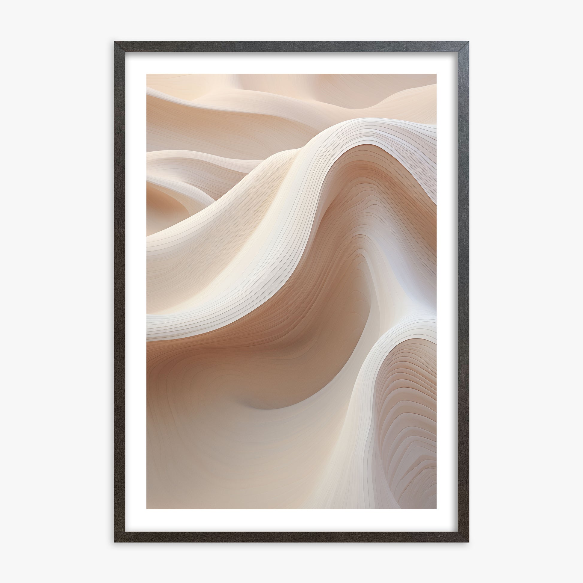 Sand Dunes Symphony, 70x100cm Framed Poster With Espresso Frame