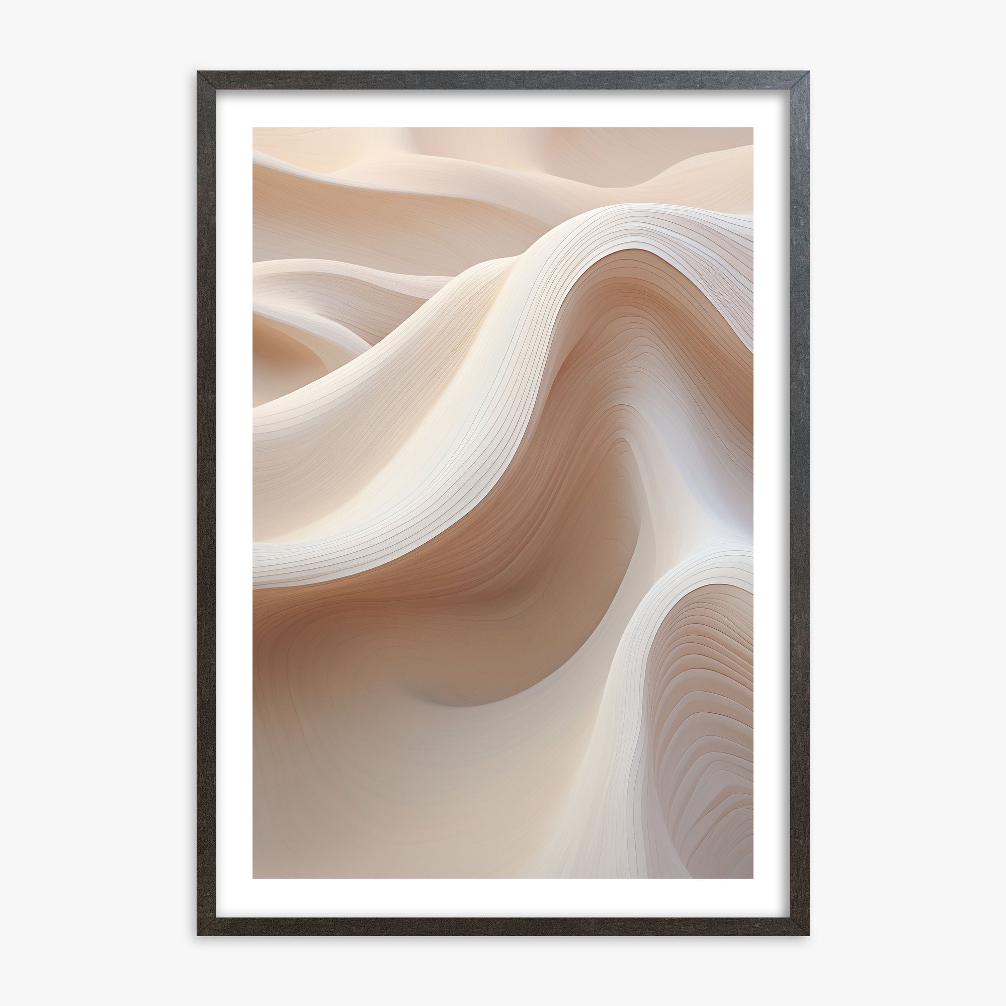 Sand Dunes Symphony, 70x100cm Framed Poster With Espresso Frame