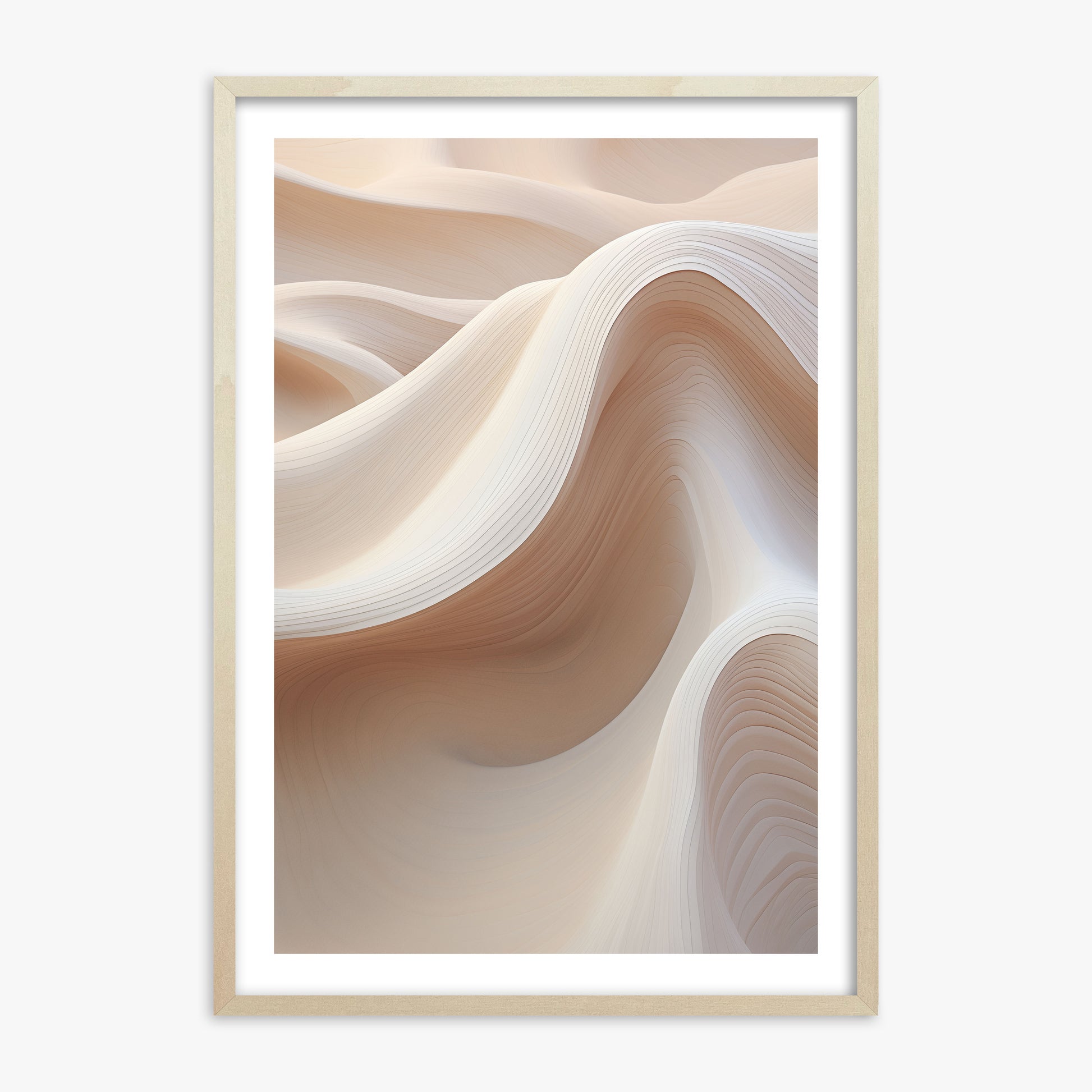 Sand Dunes Symphony, 70x100cm Framed Poster With Lime Wood Frame
