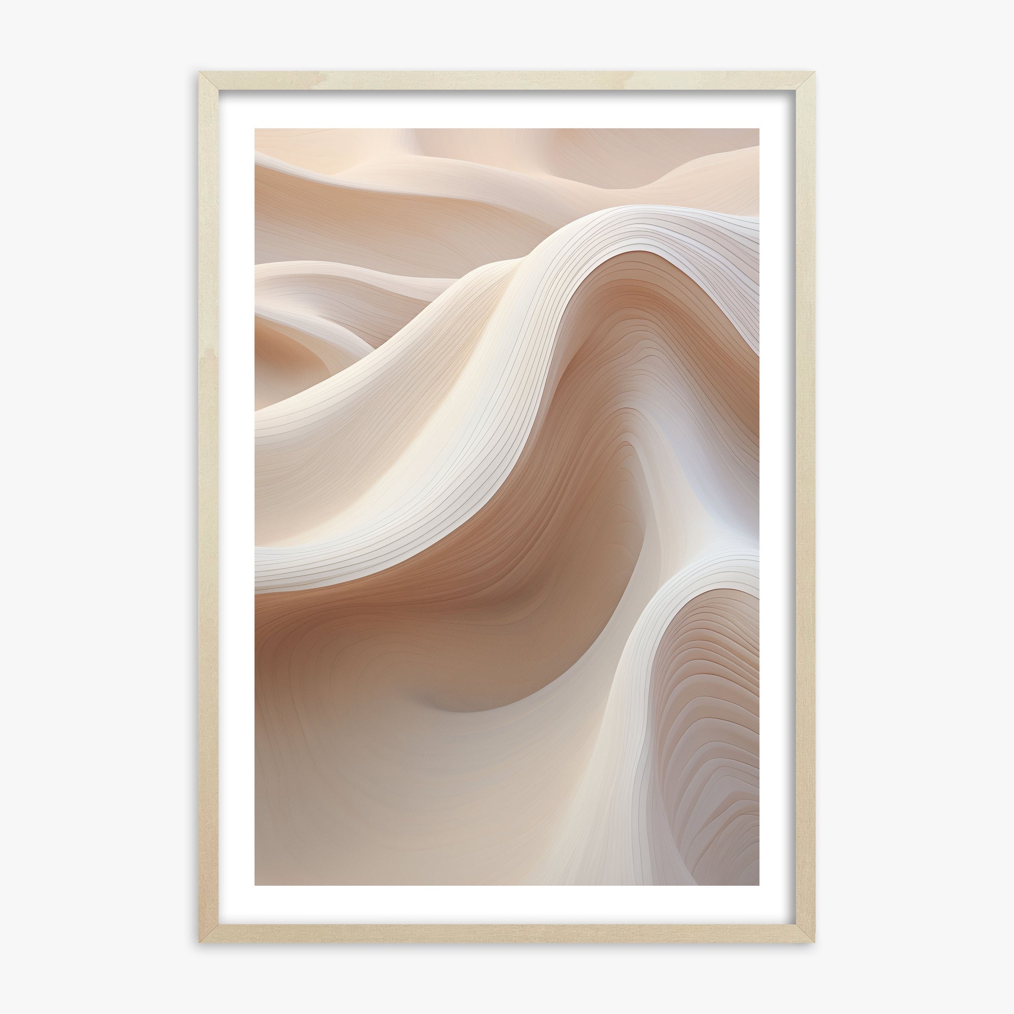 Sand Dunes Symphony, 70x100cm Framed Poster With Lime Wood Frame