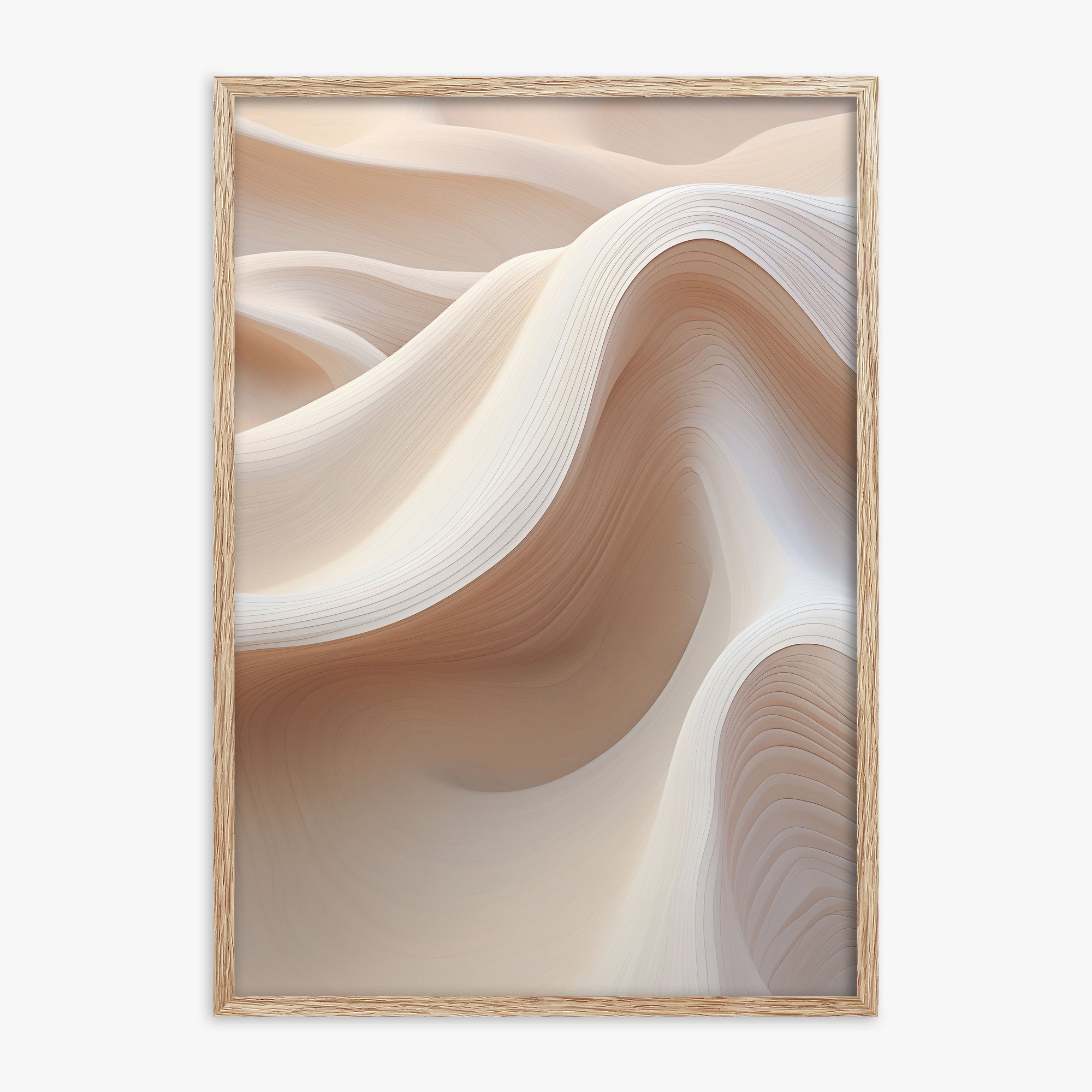 Sand Dunes Symphony, 70x100cm Framed Poster With Raw Oak Frame