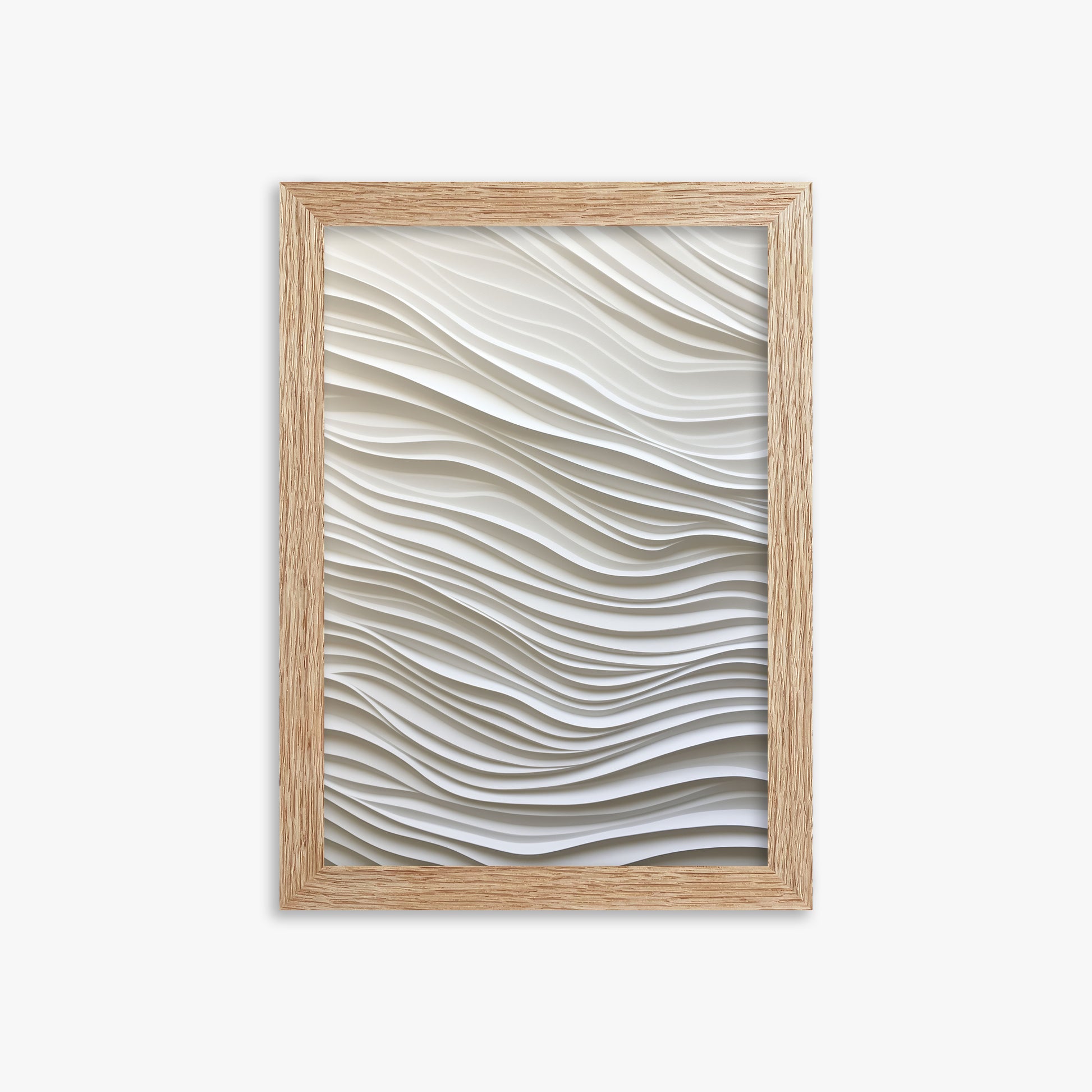 Whisper Lines, 21x30cm Framed Poster With Raw Oak Frame