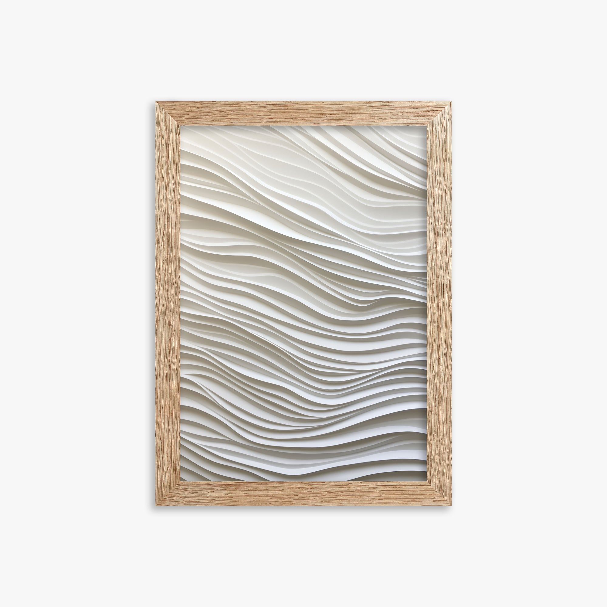 Whisper Lines, 21x30cm Framed Poster With Raw Oak Frame