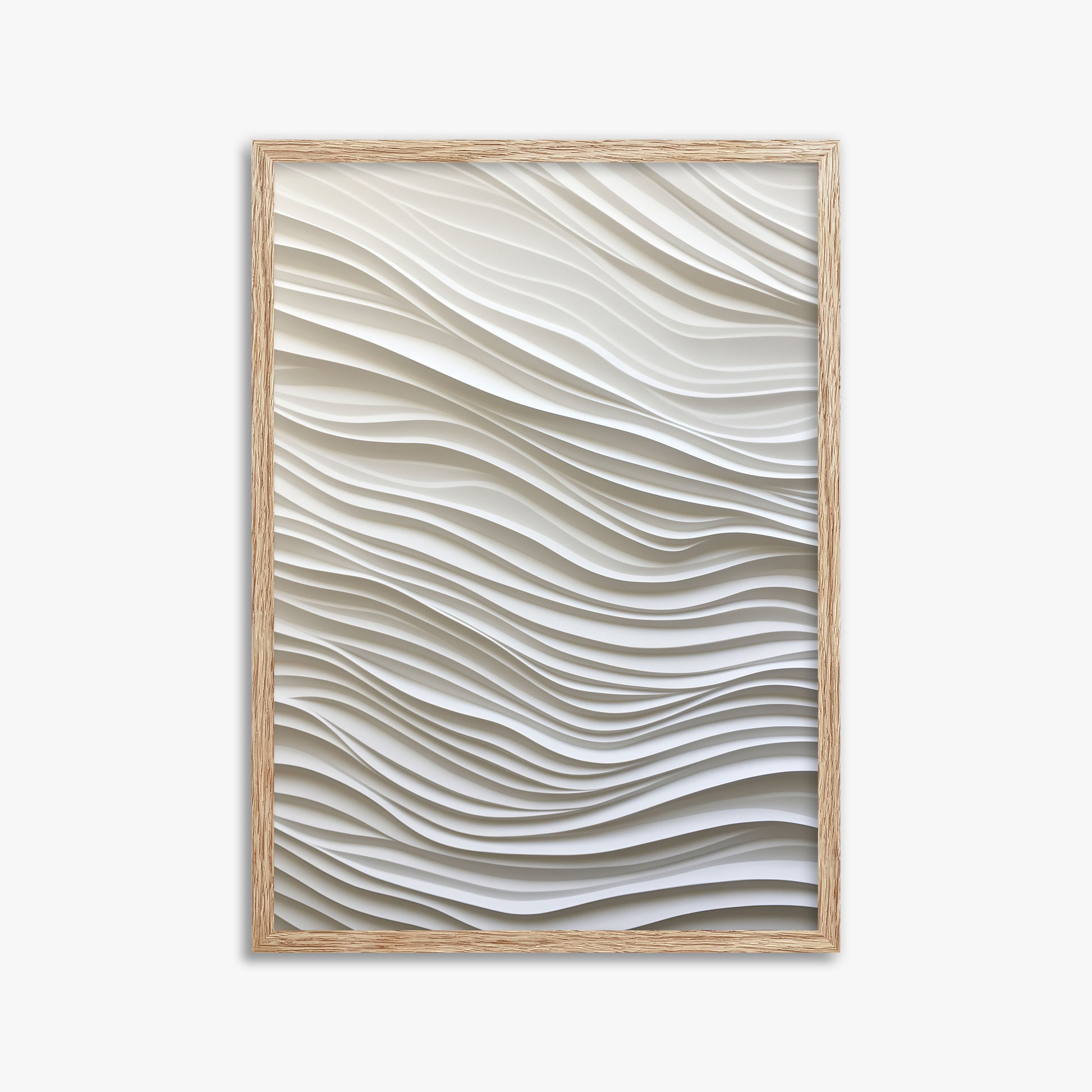 Whisper Lines, 50x70cm Framed Poster With Raw Oak Frame