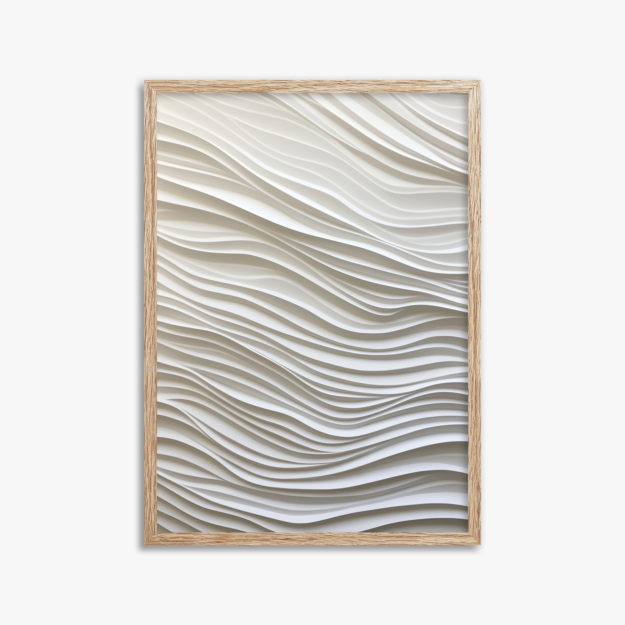 Whisper Lines, 50x70cm Framed Poster With Raw Oak Frame